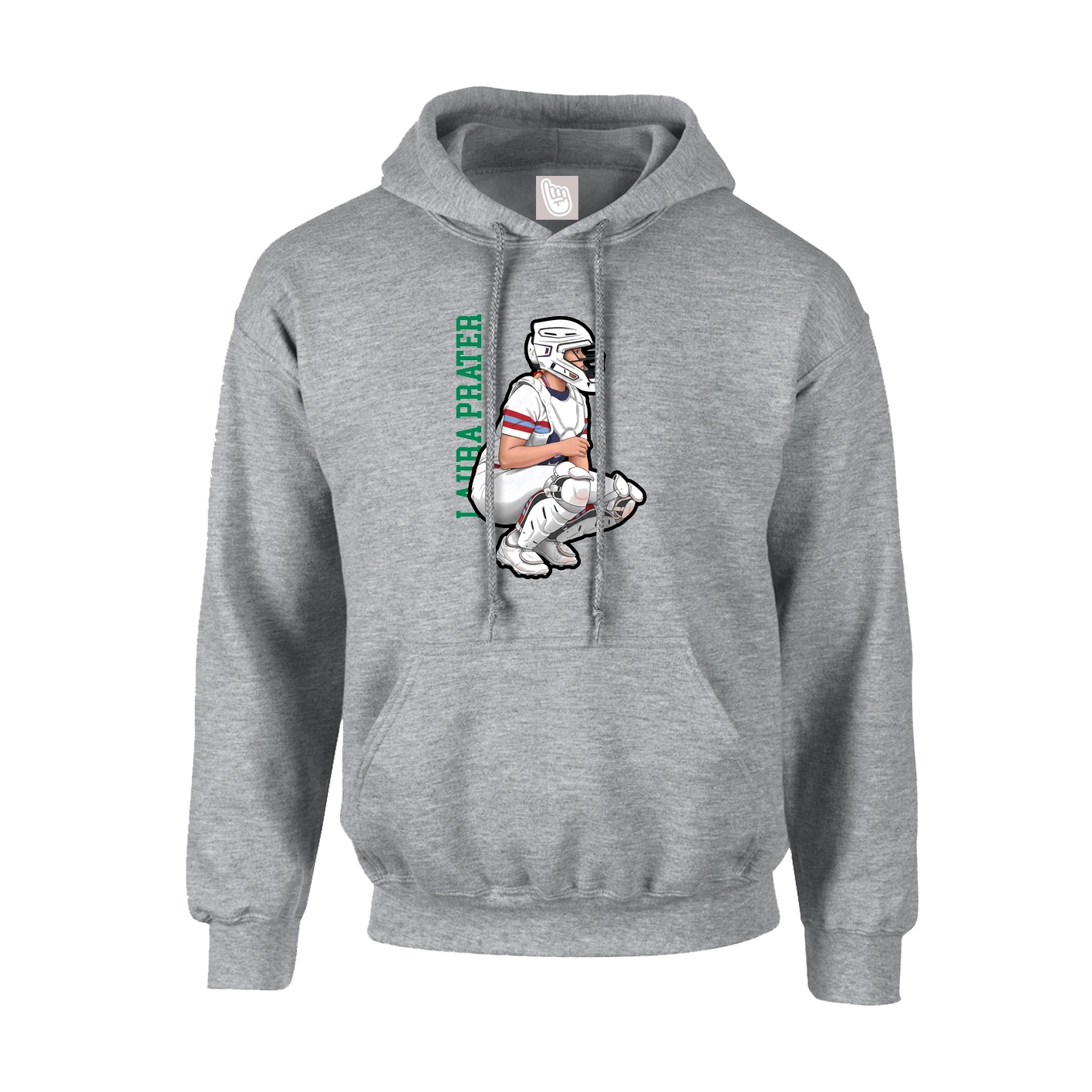 Youth Hoodie — Name Vertical in Grey