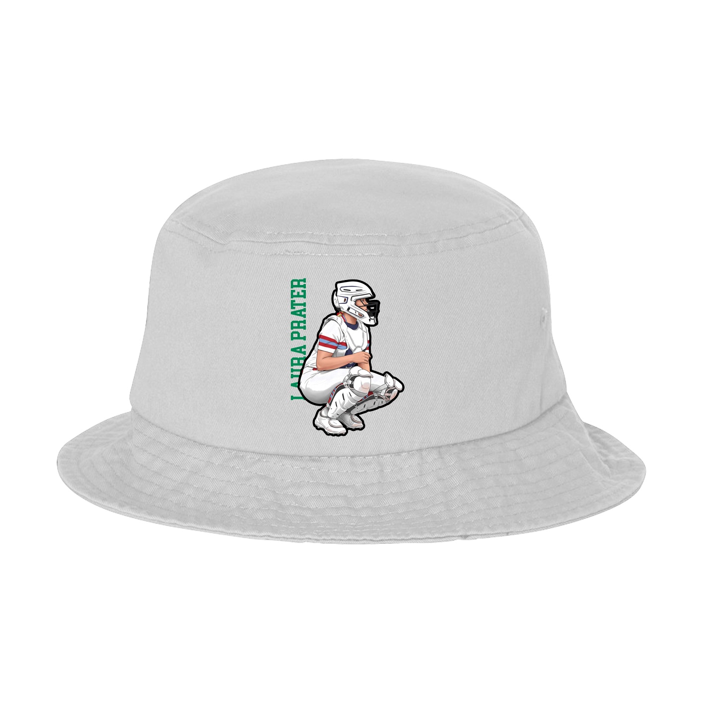 Bucket Cap — Name Vertical in White