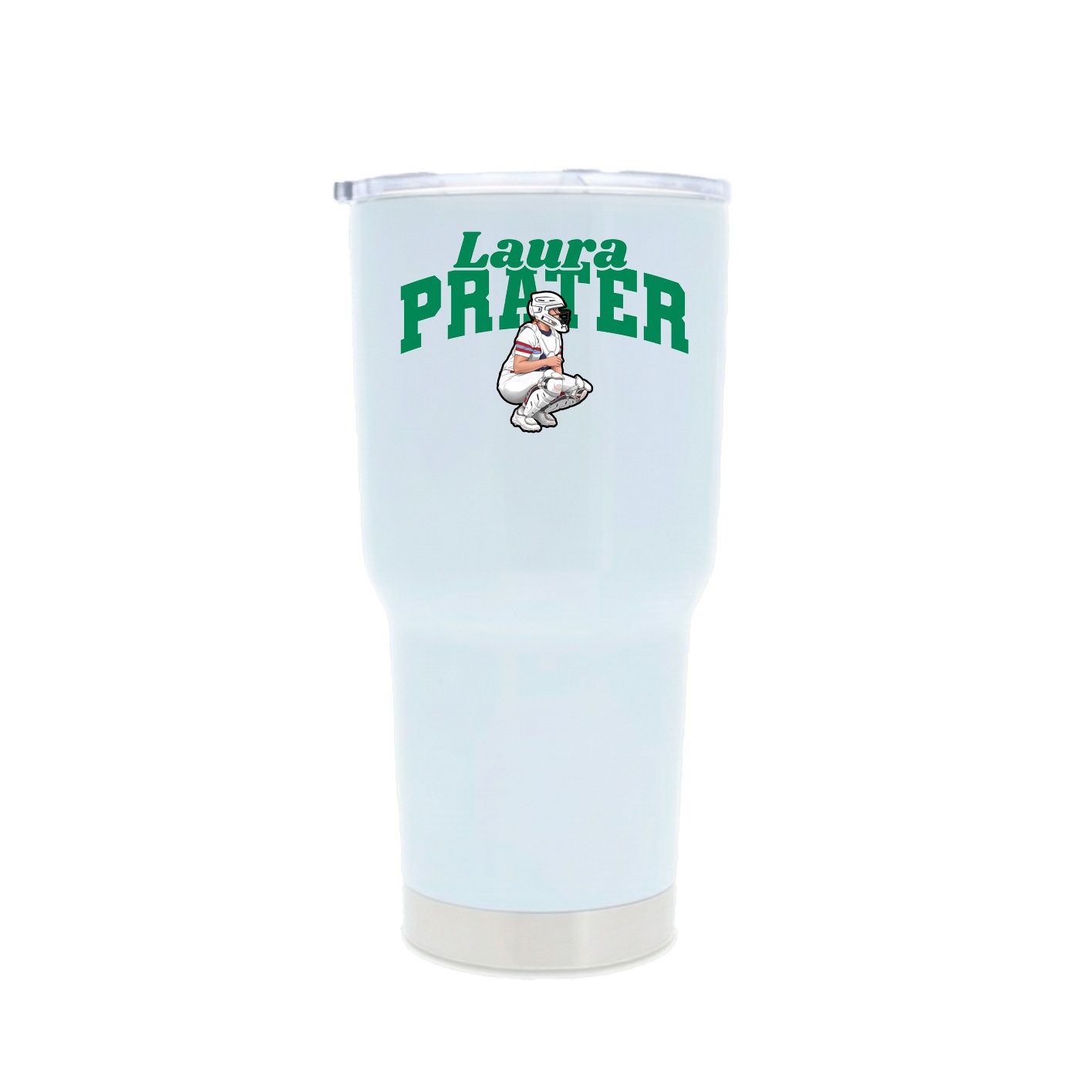 30oz Stainless Steel Tumbler — Signature Arch in White