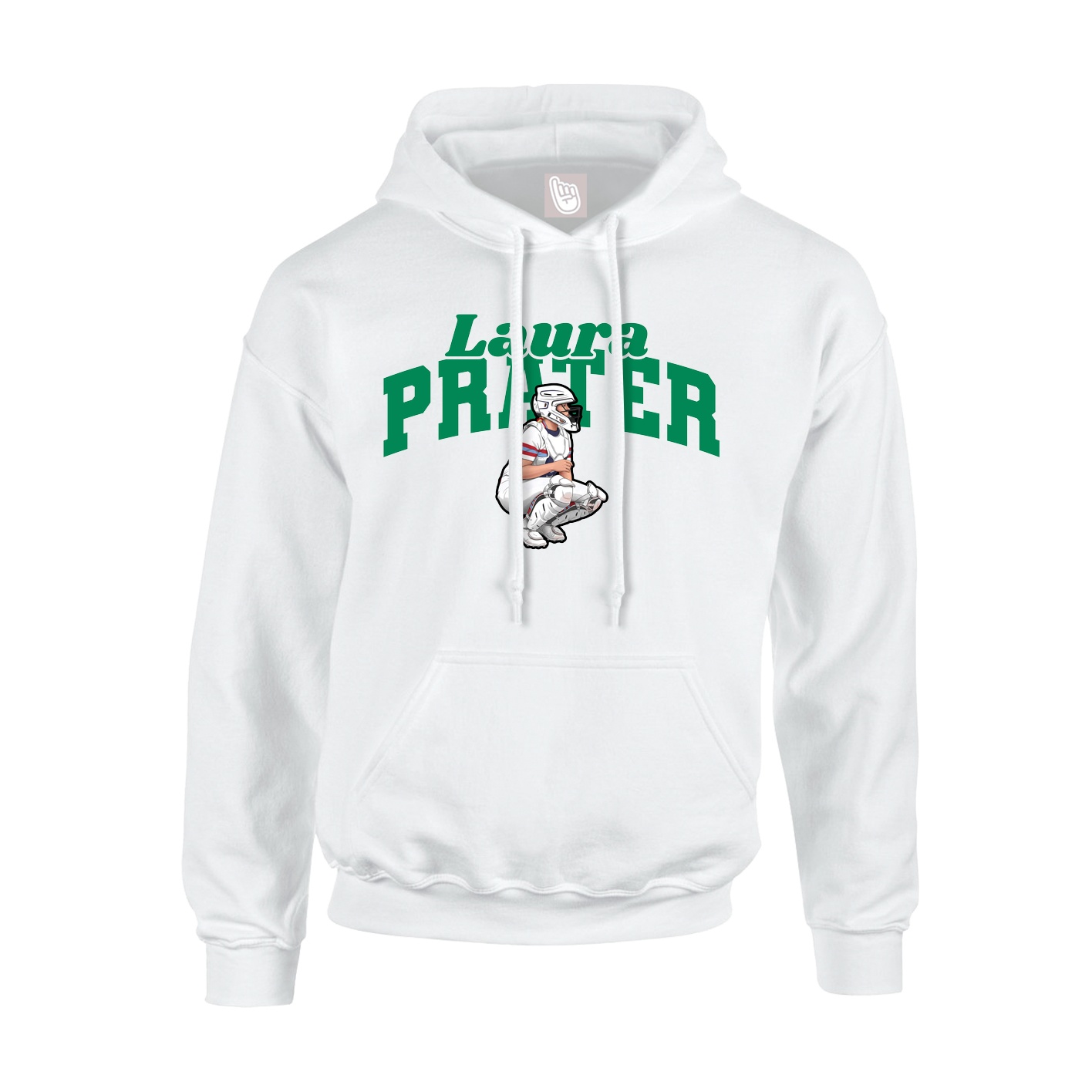 Youth Hoodie — Signature Arch in White