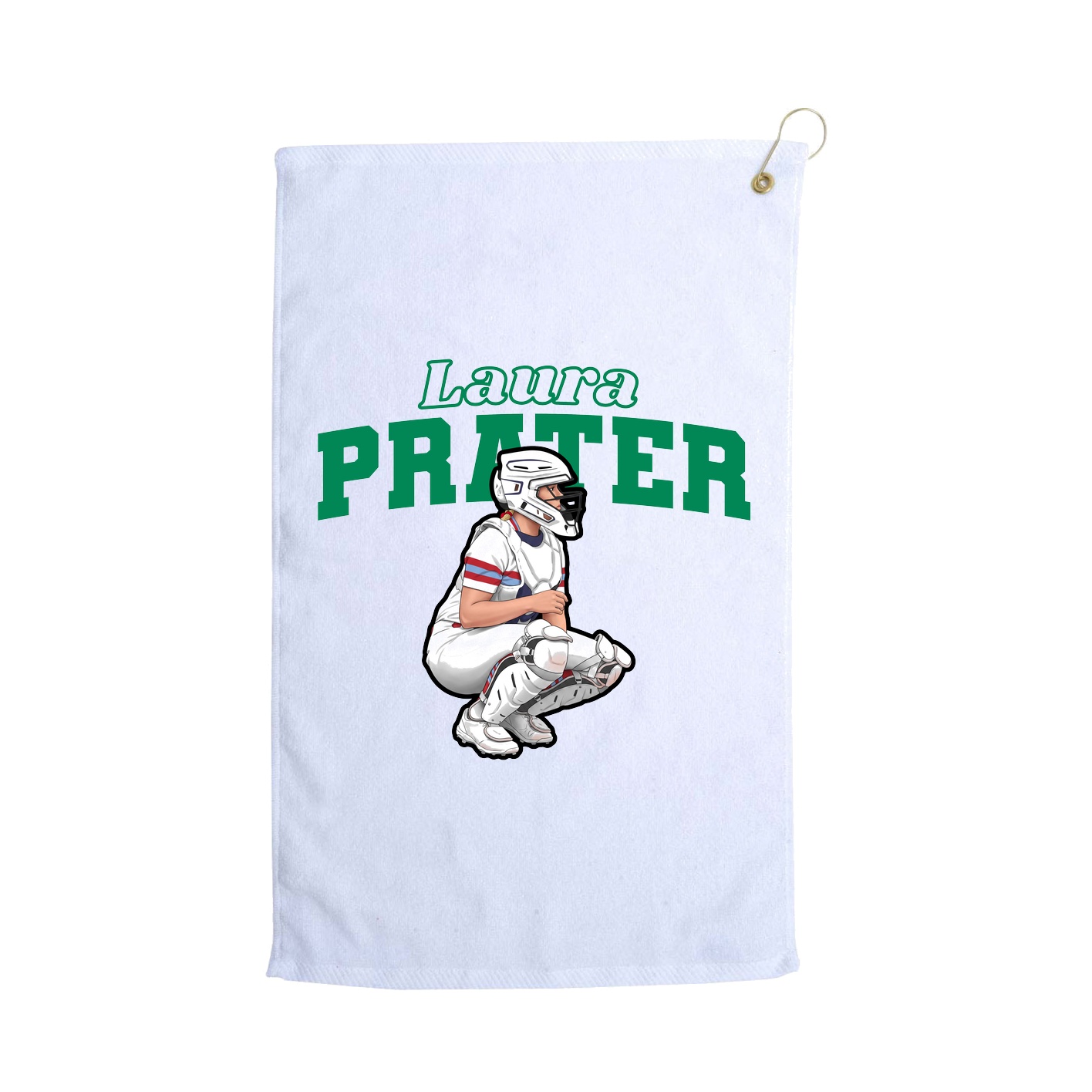 Golf Towel — Name Arch in White