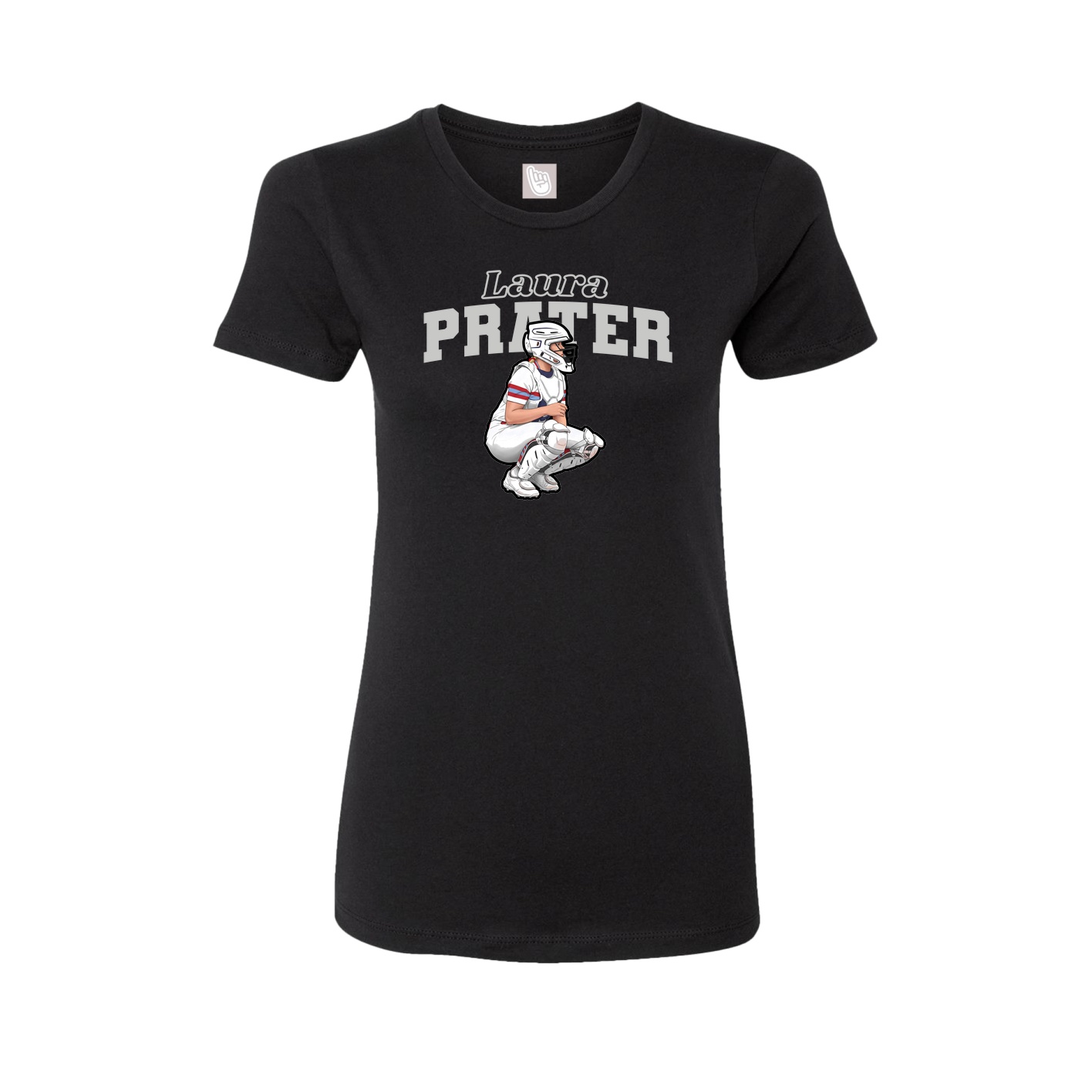Fitted Women's Tee — Name Arch in Black