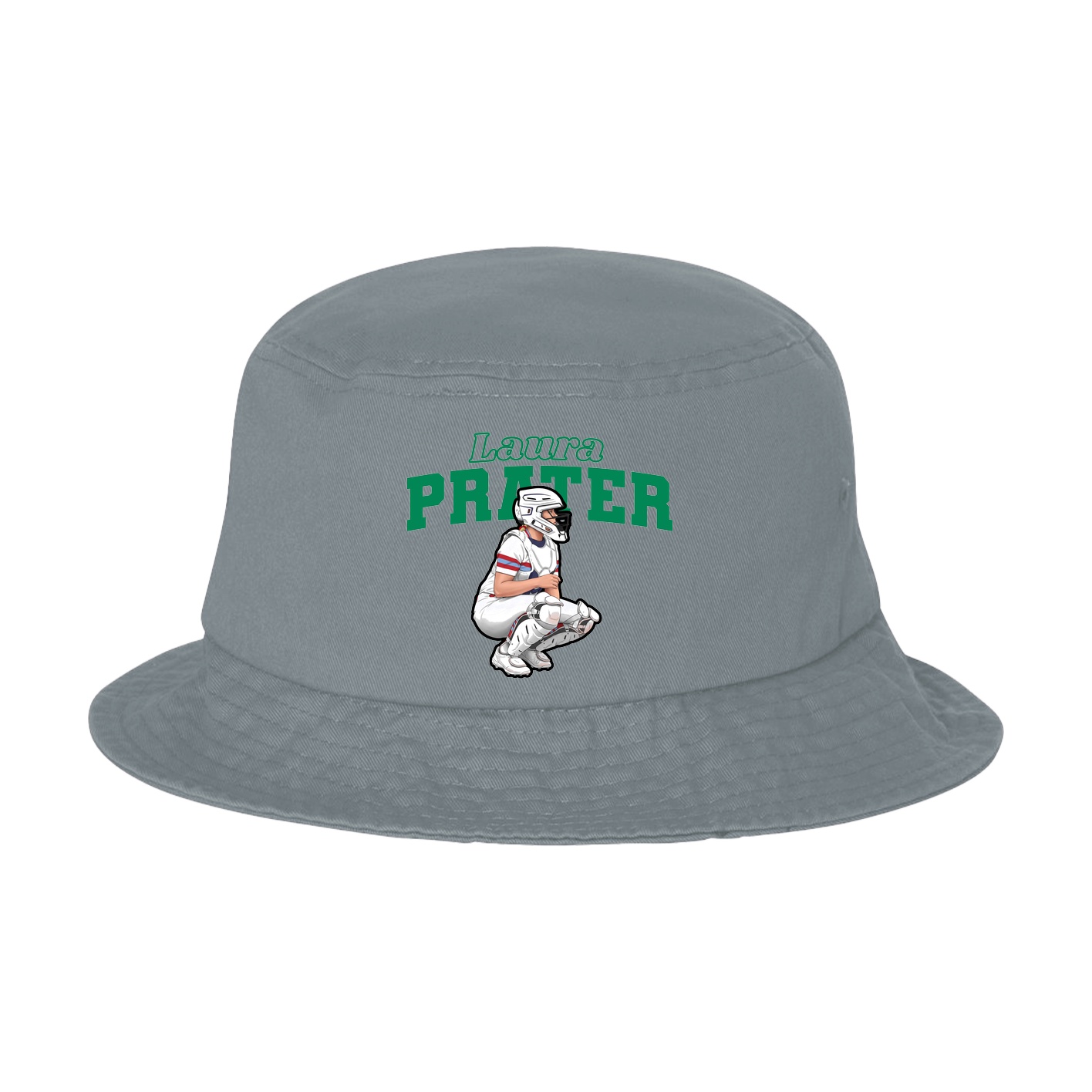 Bucket Cap — Name Arch in Grey