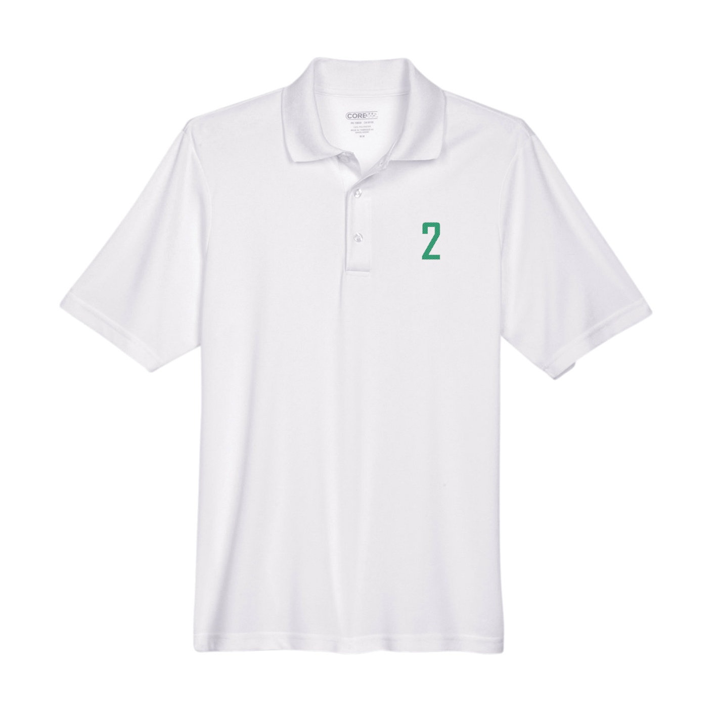 Performance Polo — Front Shirsy in White