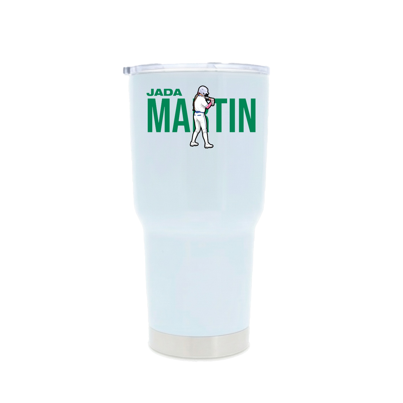 30oz Stainless Steel Tumbler — Player Name in White