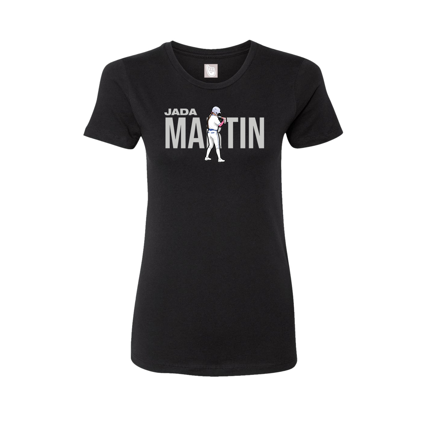 Fitted Women's Tee — Player Name in Black