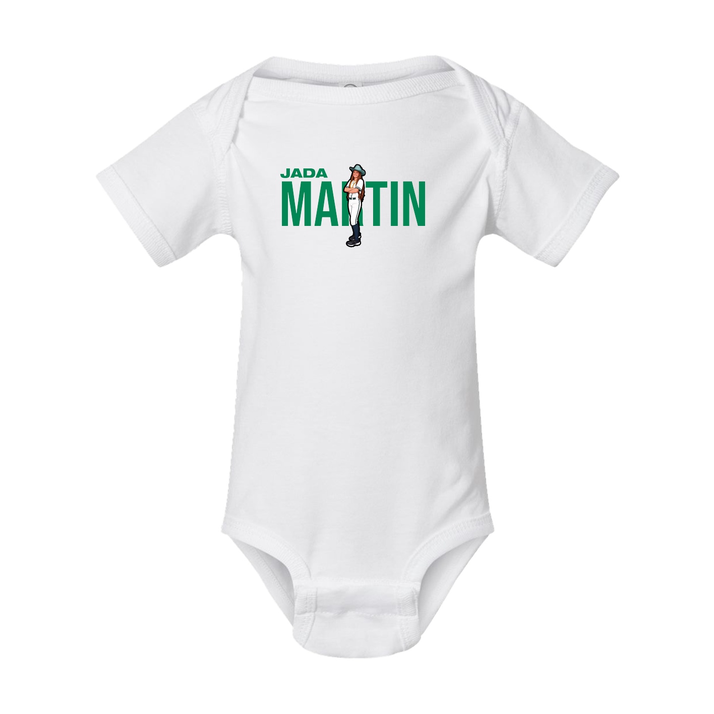 Baby Onesie — Player Name in White