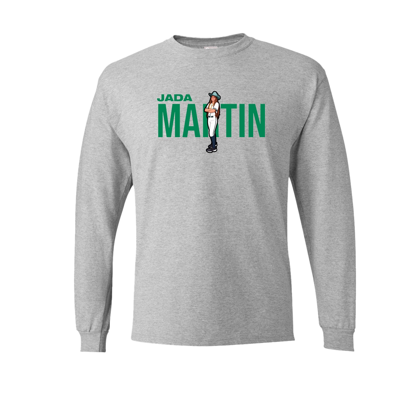 Long Sleeve Tee — Player Name in Grey