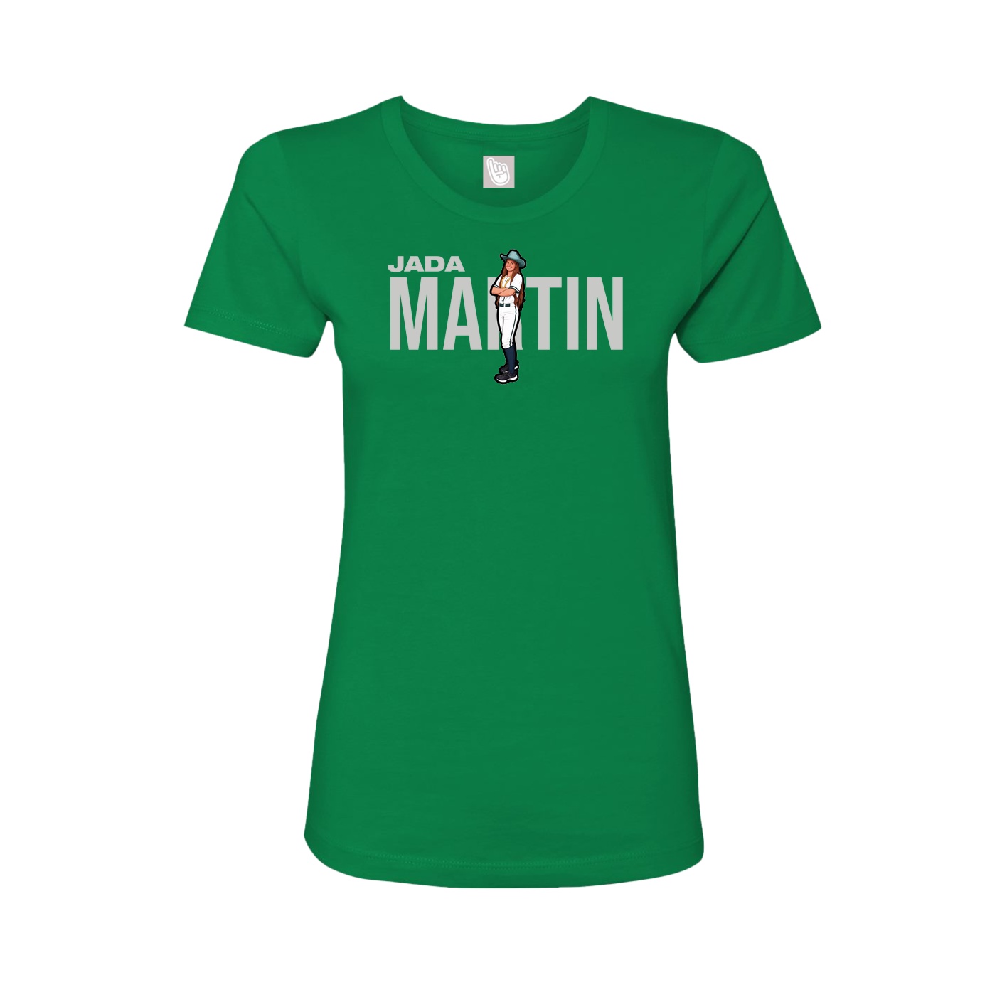 Fitted Women's Tee — Player Name in Green