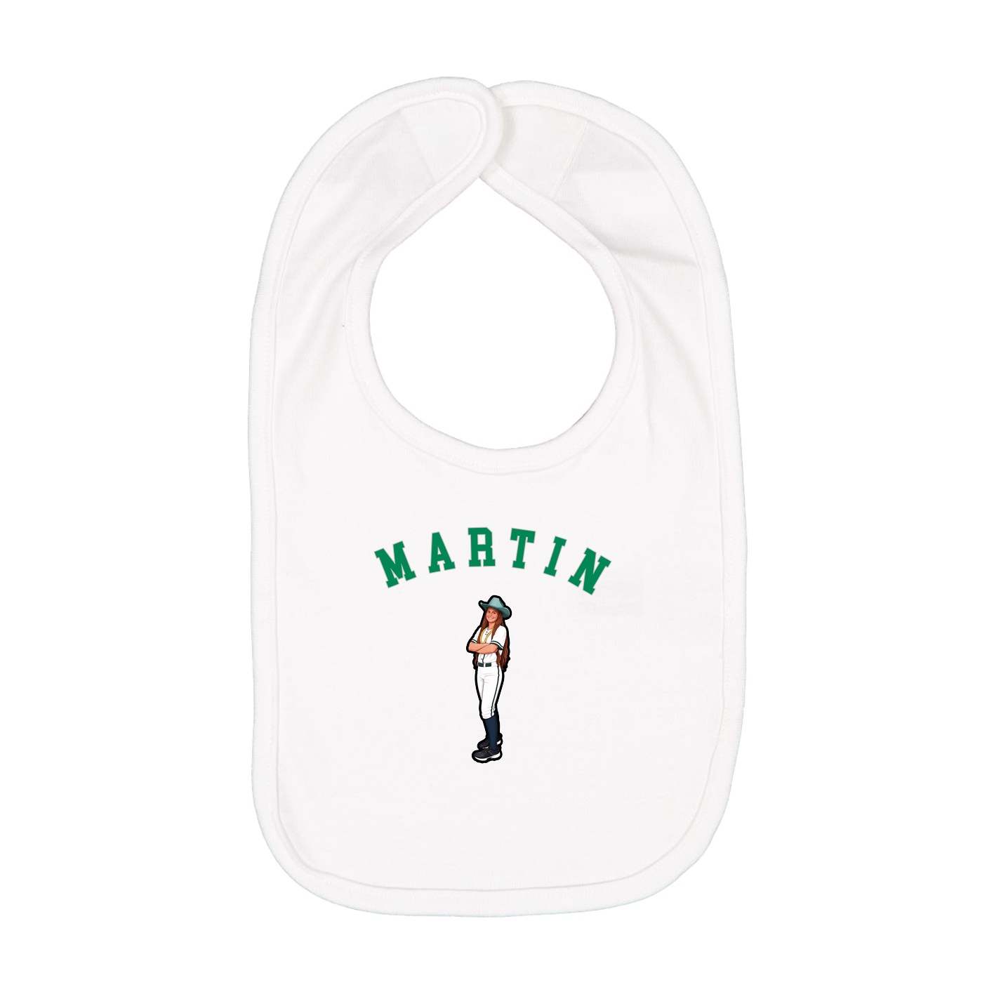 Infant Bib — Shirsey Arch in White