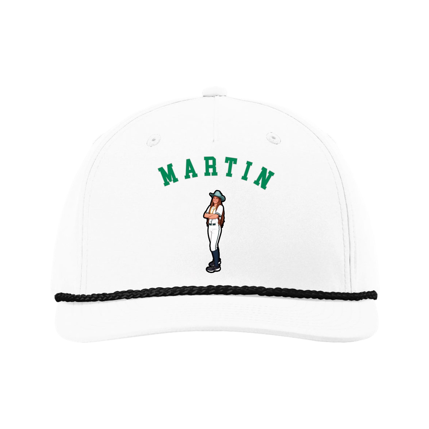 Five-Panel Classic Rope Cap — Shirsey Arch in White