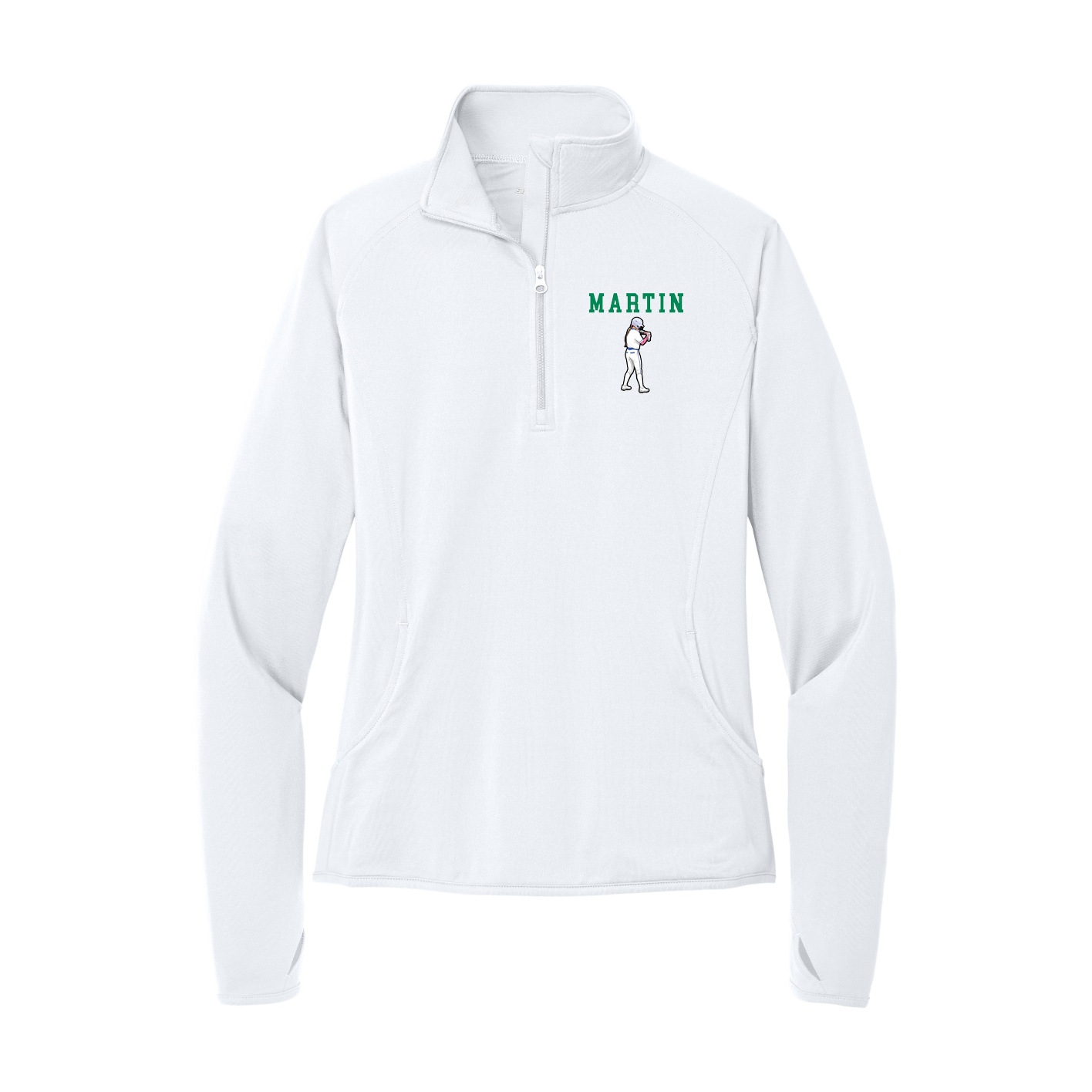 Women's Q-Zip Pullover — Shirsey in White