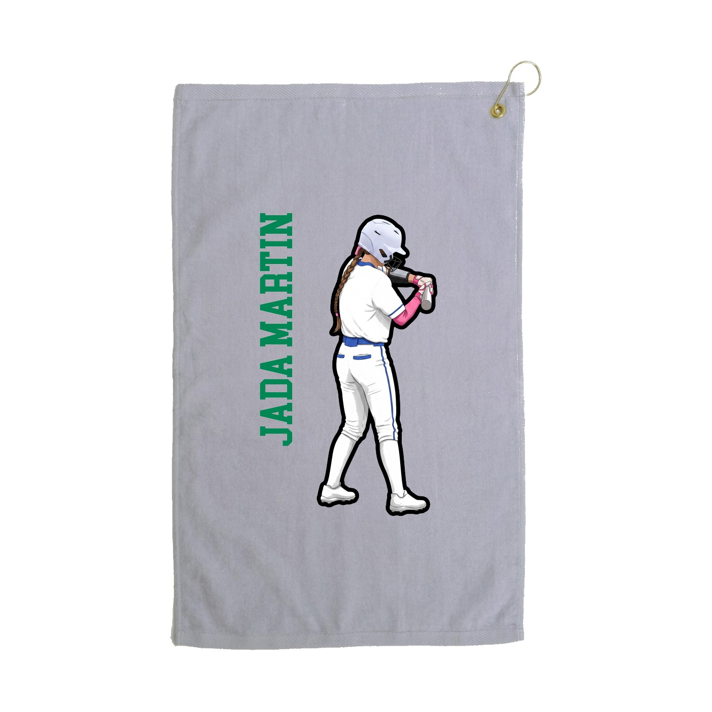 Golf Towel — Name Vertical in Grey
