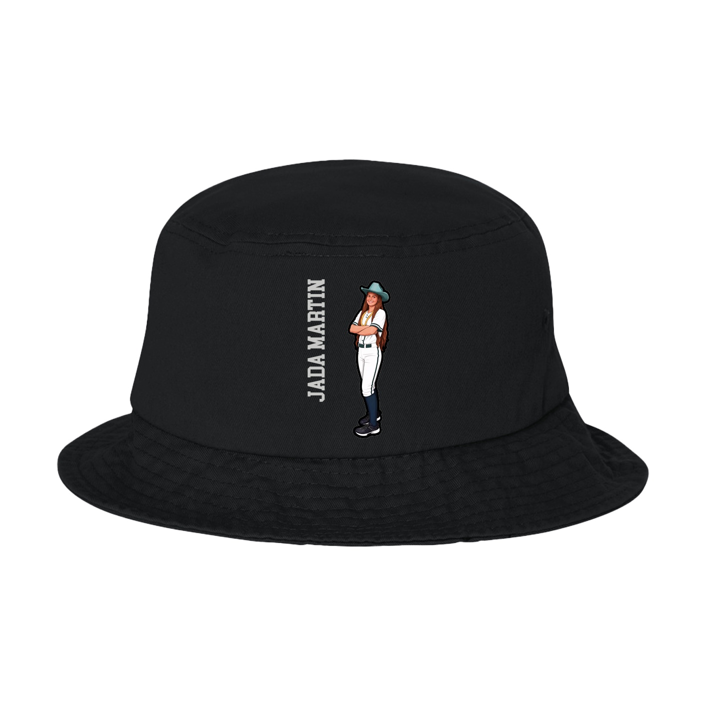 Bucket Cap — Name Vertical in Black