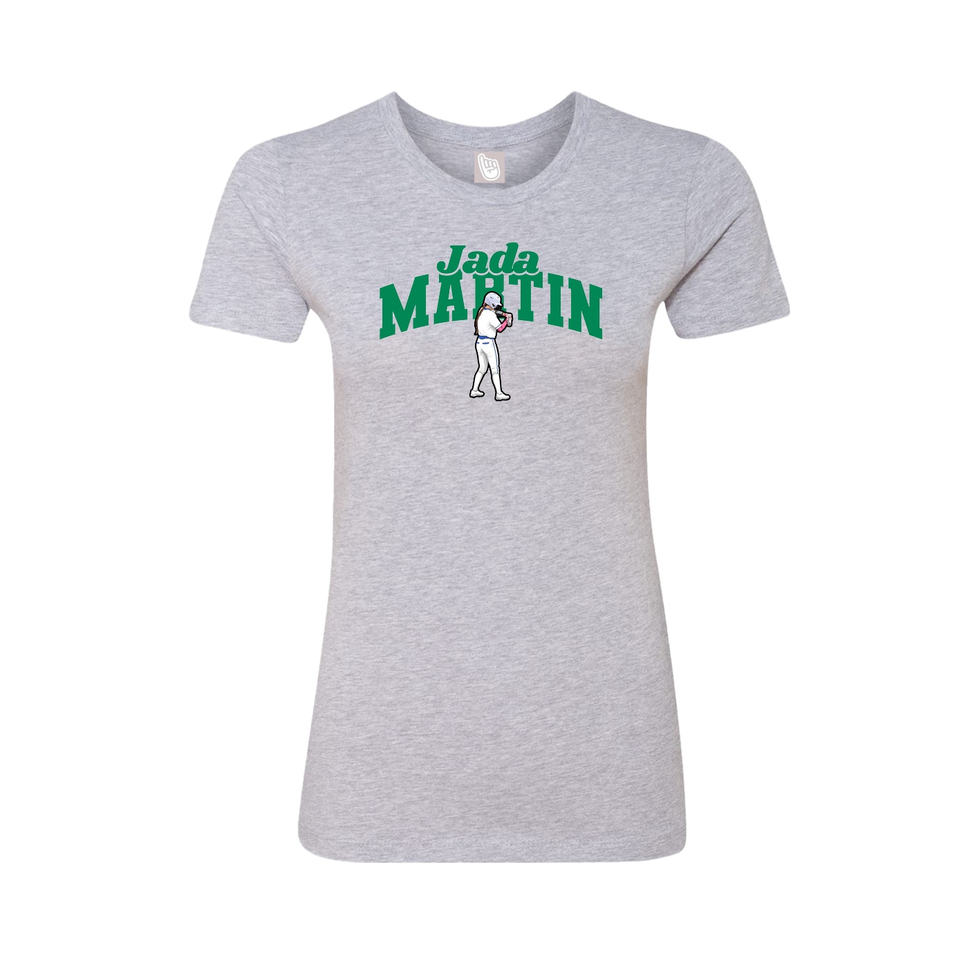 Fitted Women's Tee — Signature Arch in Grey