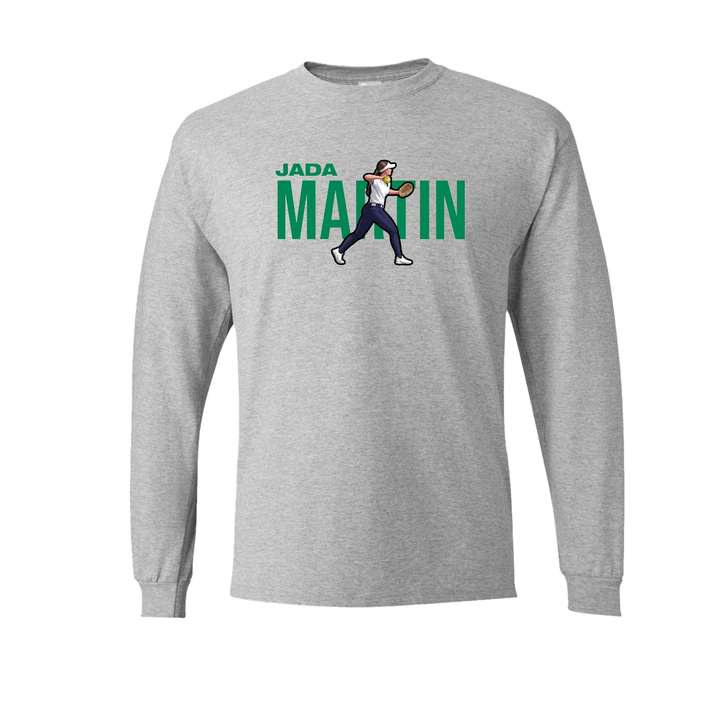 Long Sleeve Tee — Player Name in Grey