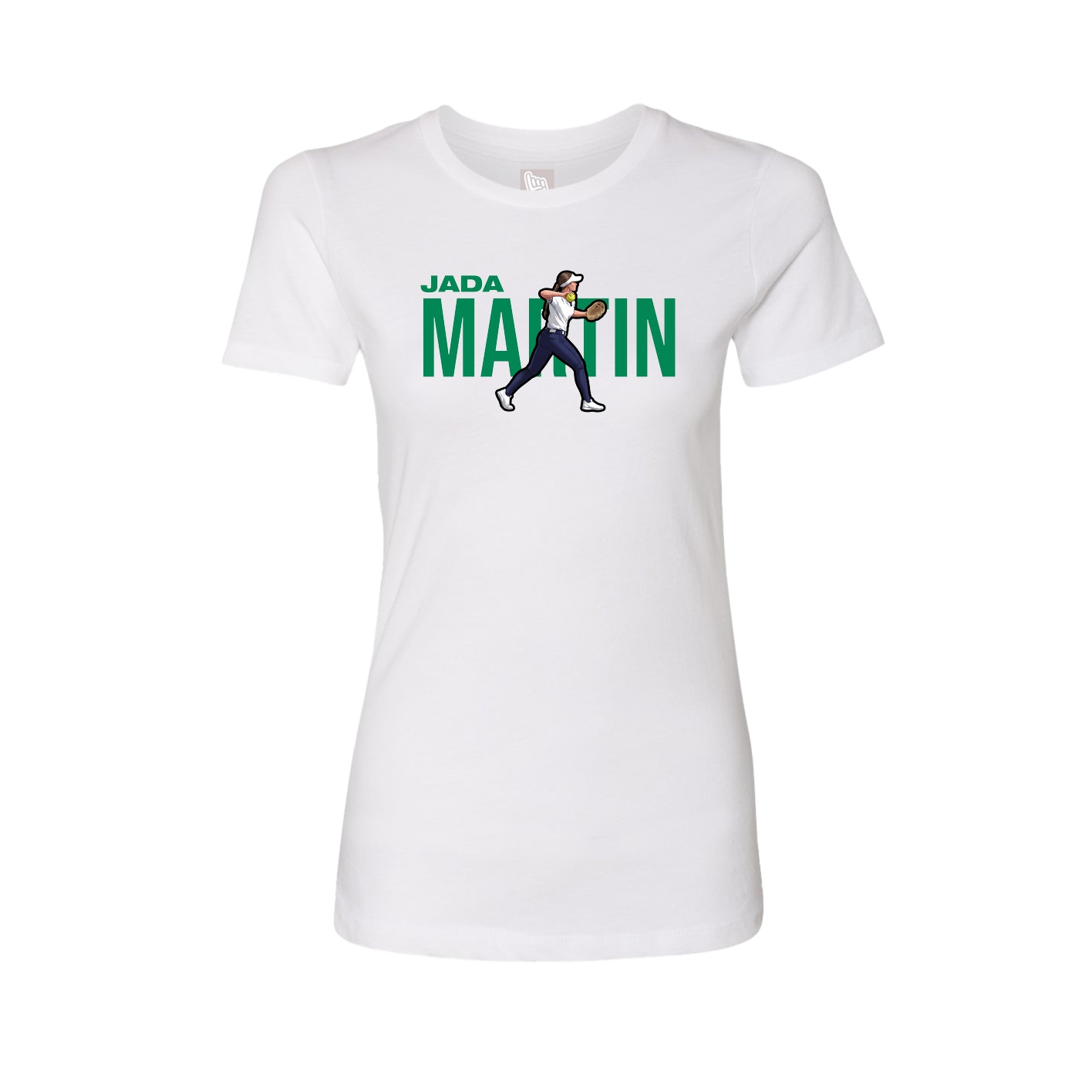 Fitted Women's Tee — Player Name in White