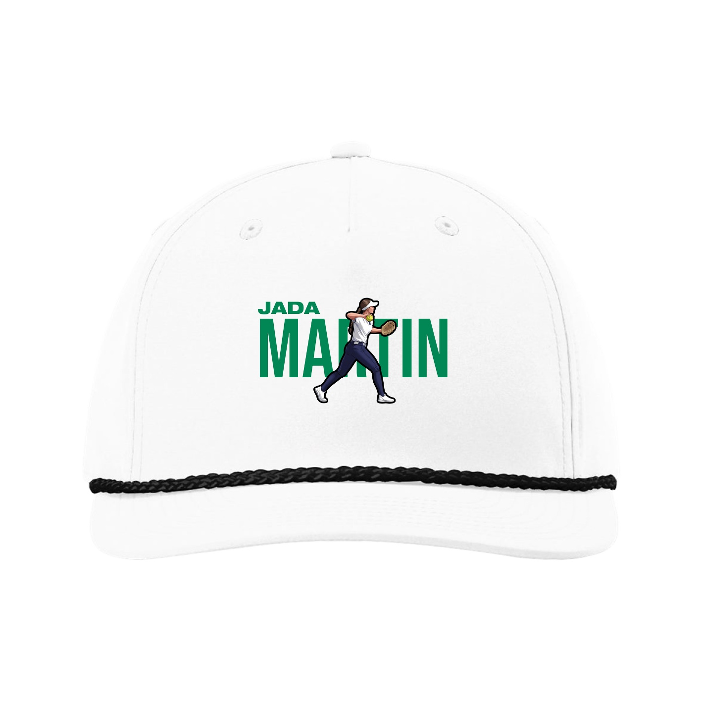 Five-Panel Classic Rope Cap — Player Name in White