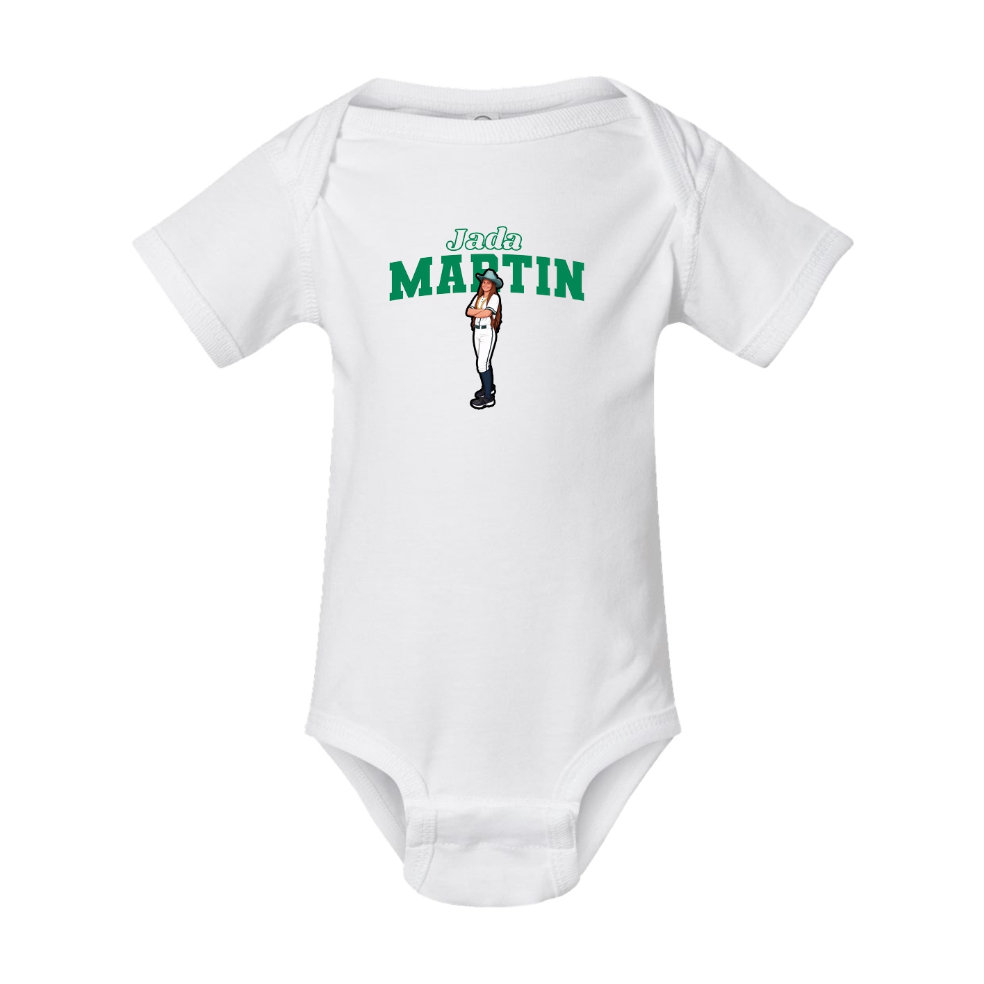 Baby Onesie — Name Arch in White