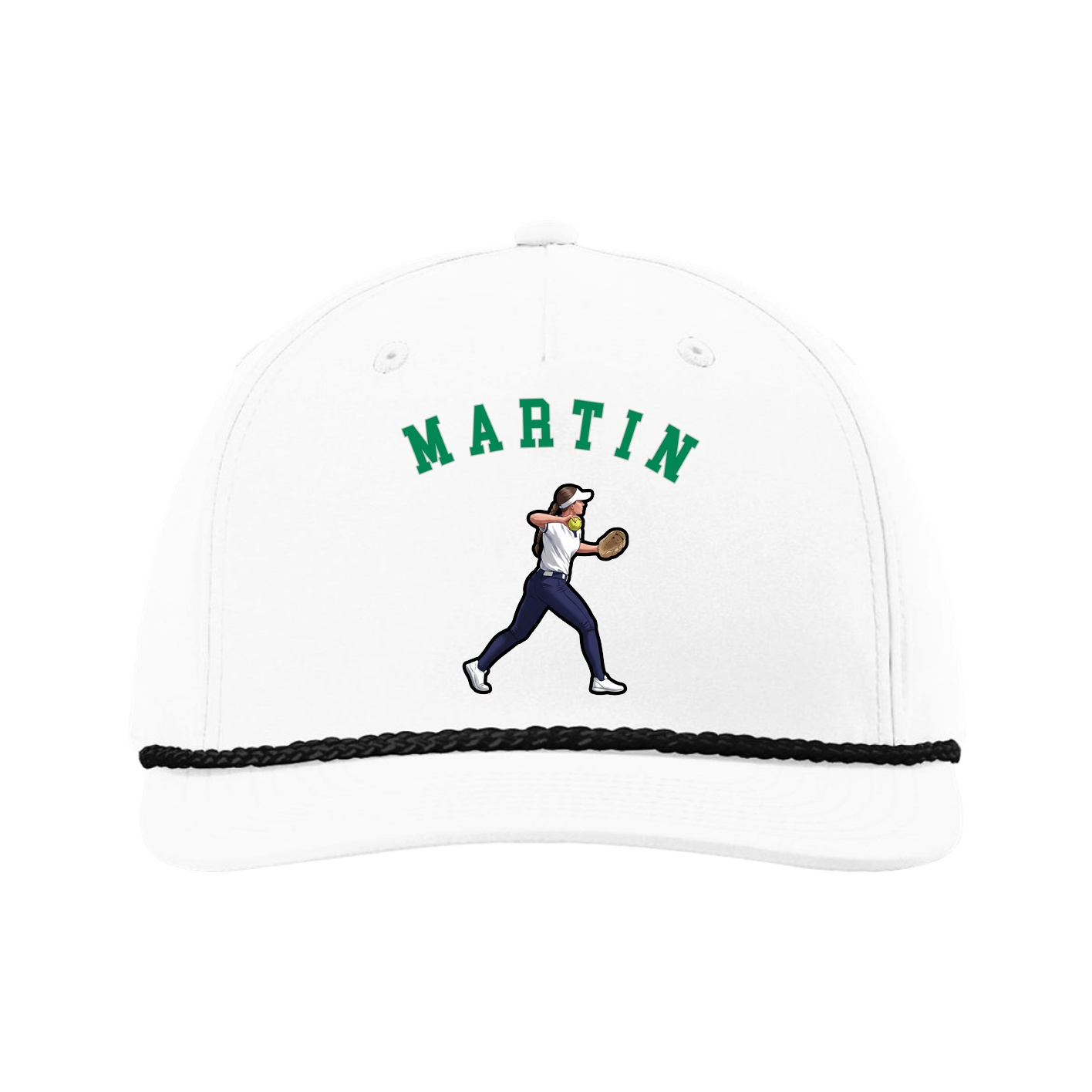 Five-Panel Classic Rope Cap — Shirsey Arch in White