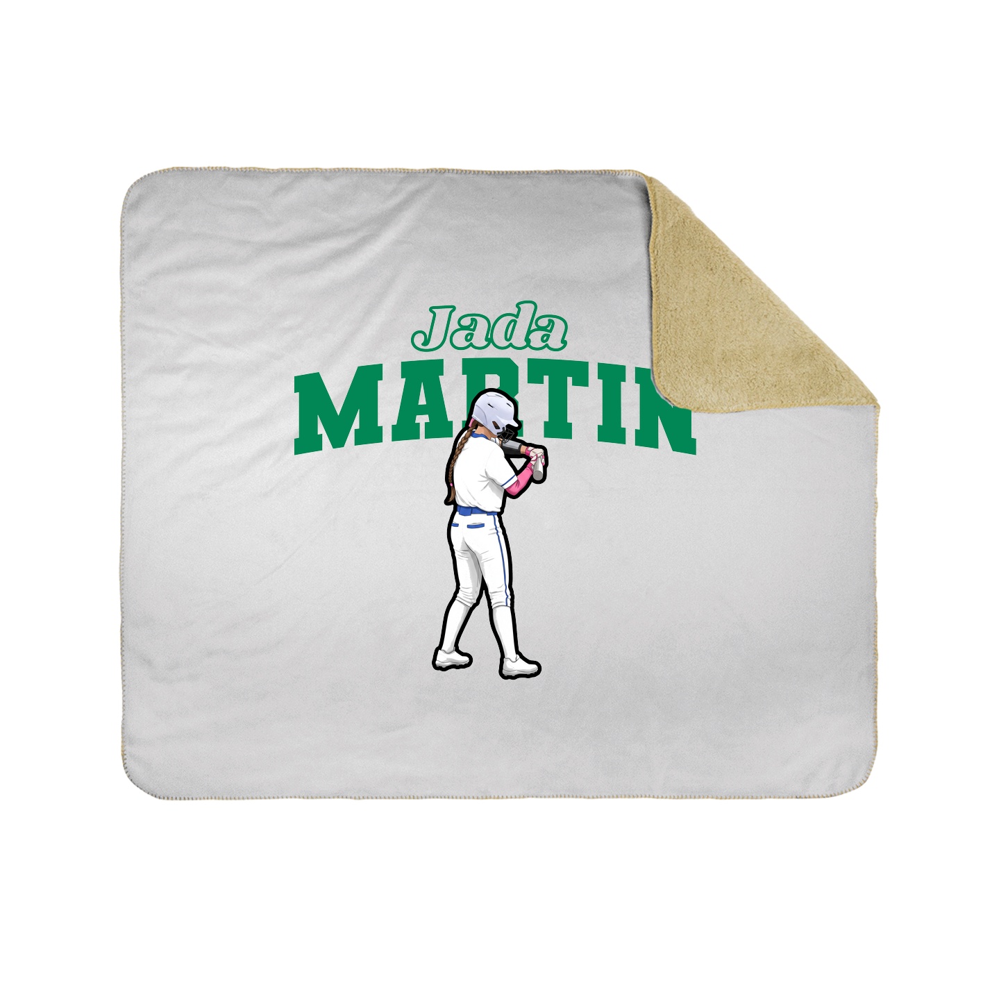 Throw Blanket — Name Arch in White