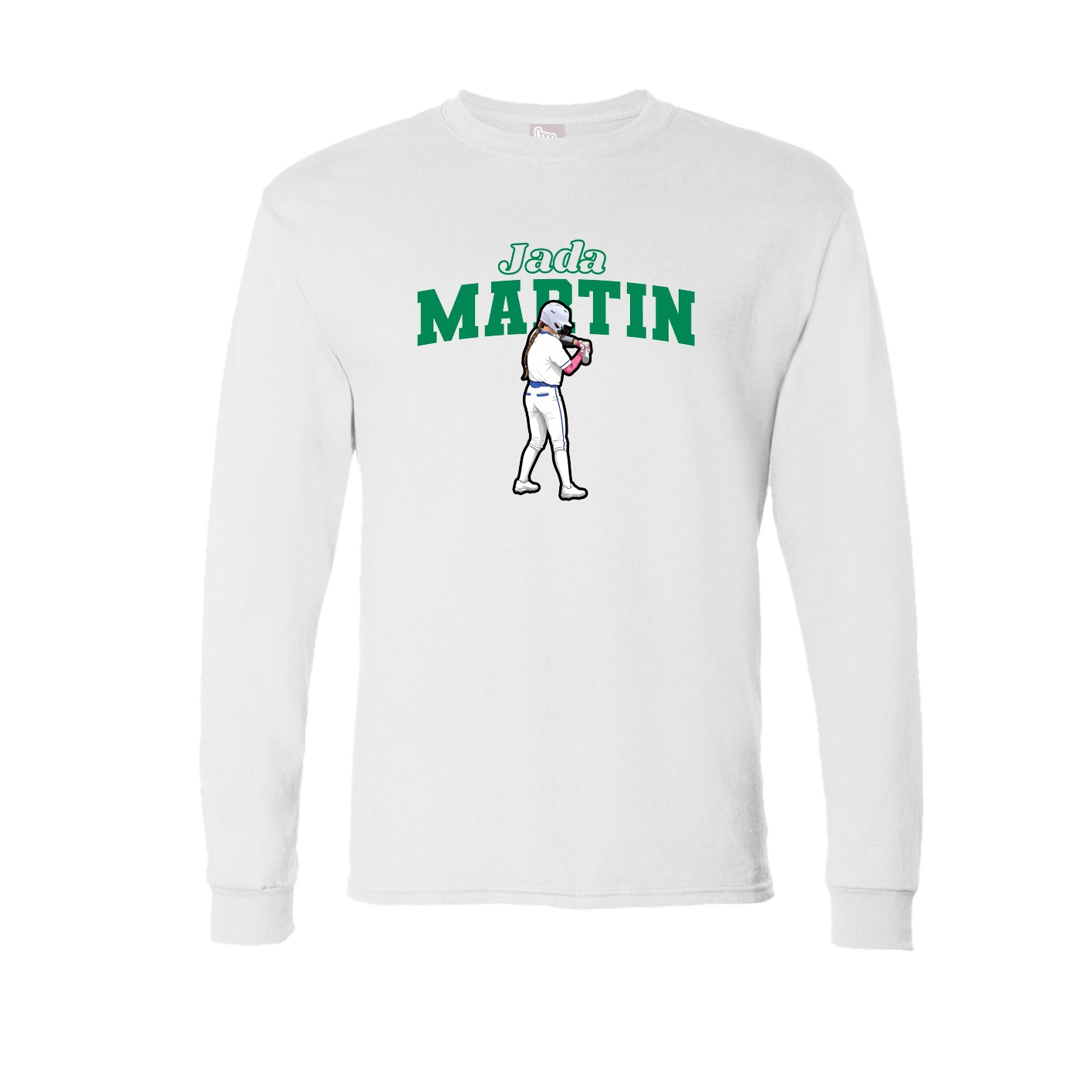 Long Sleeve Tee — Name Arch in White