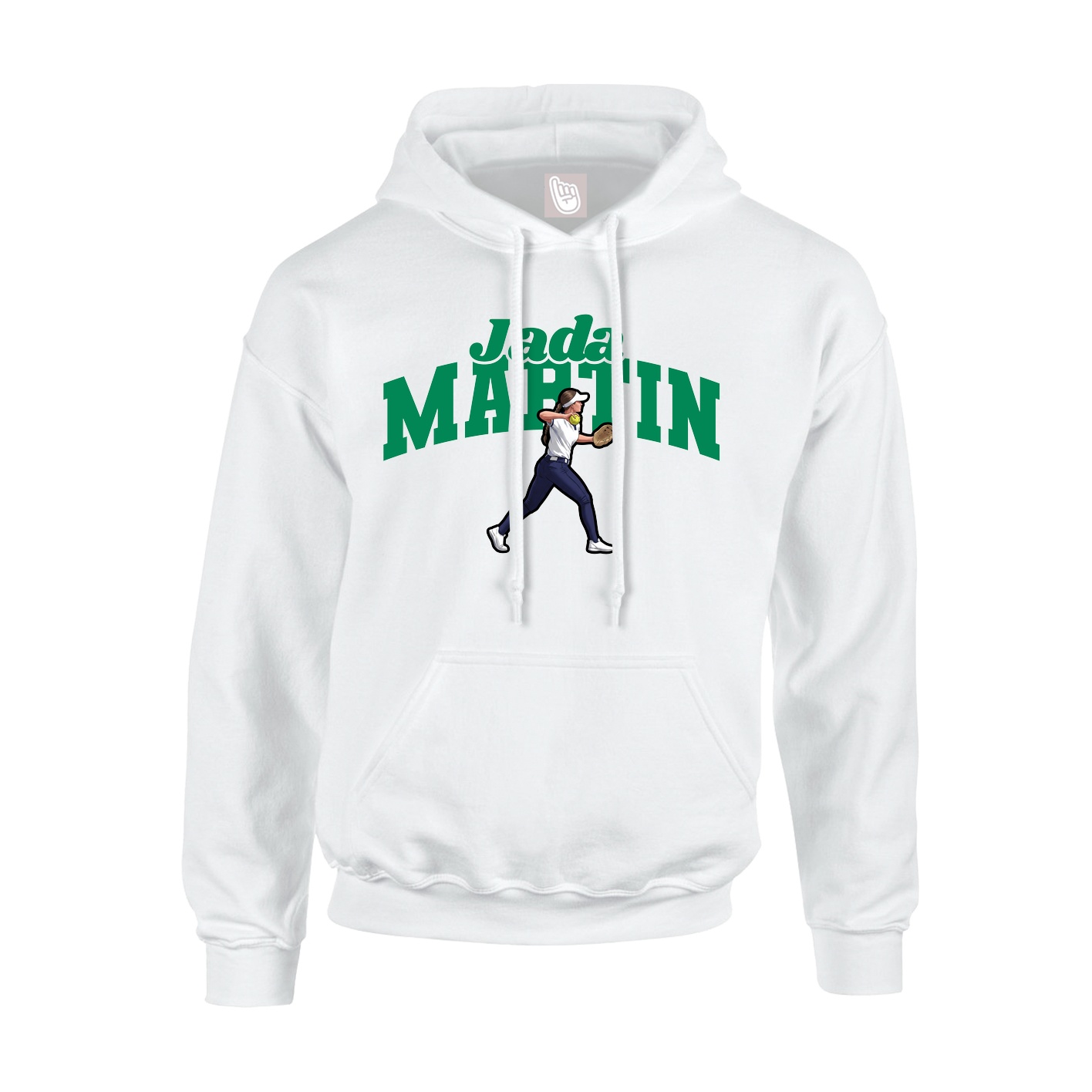 Youth Hoodie — Signature Arch in White