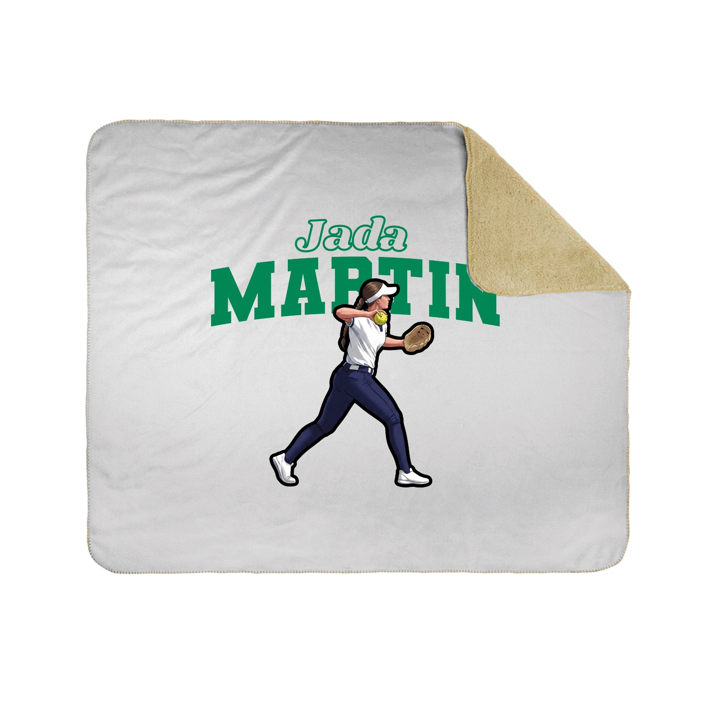 Throw Blanket — Name Arch in White