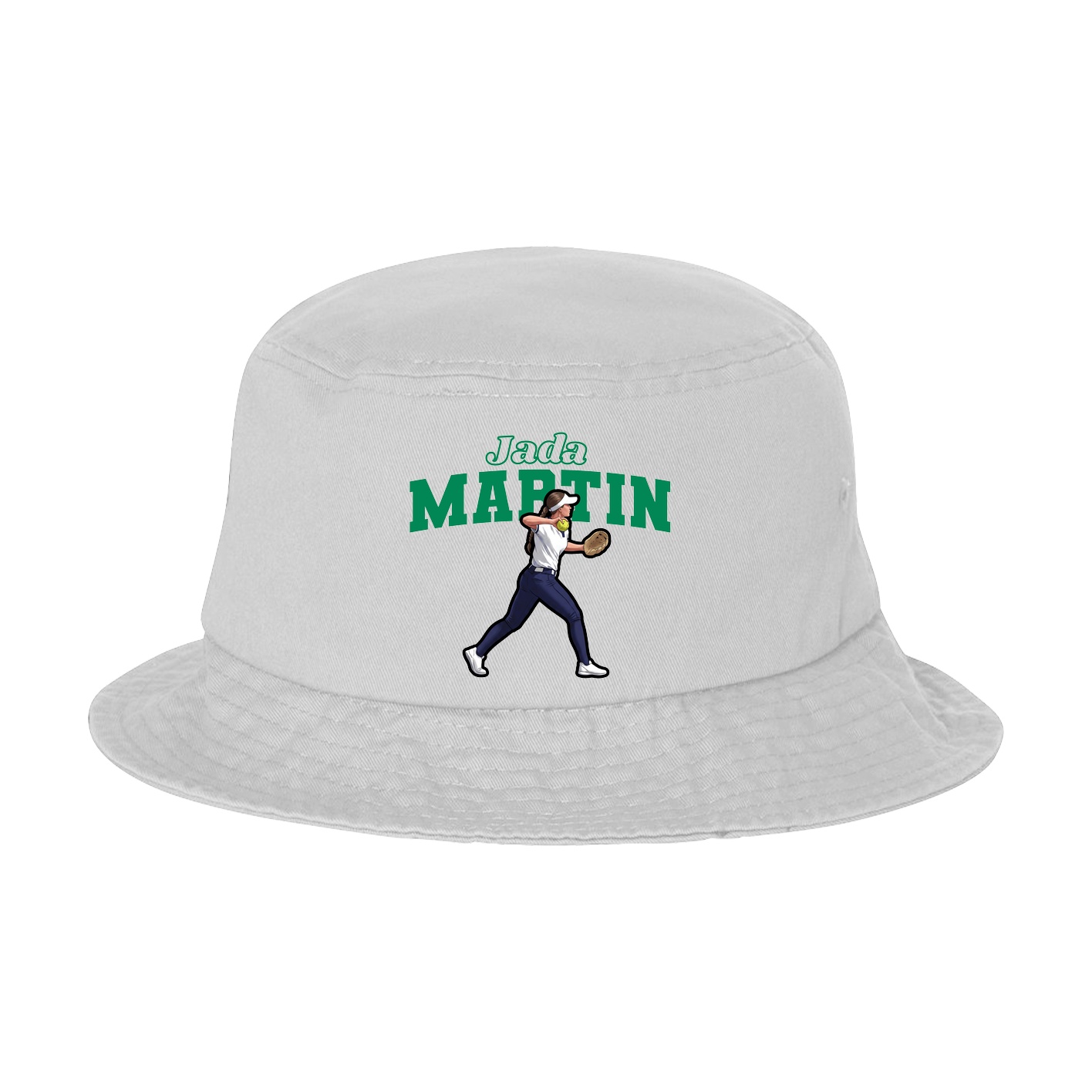 Bucket Cap — Name Arch in White