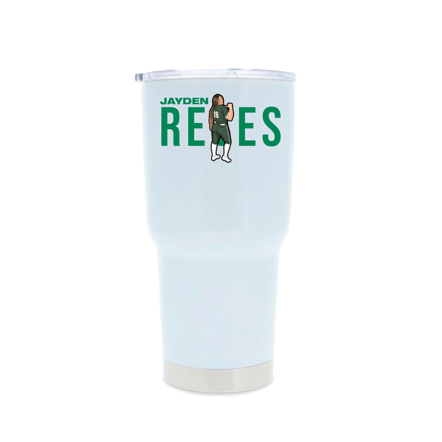 30oz Stainless Steel Tumbler — Player Name in White