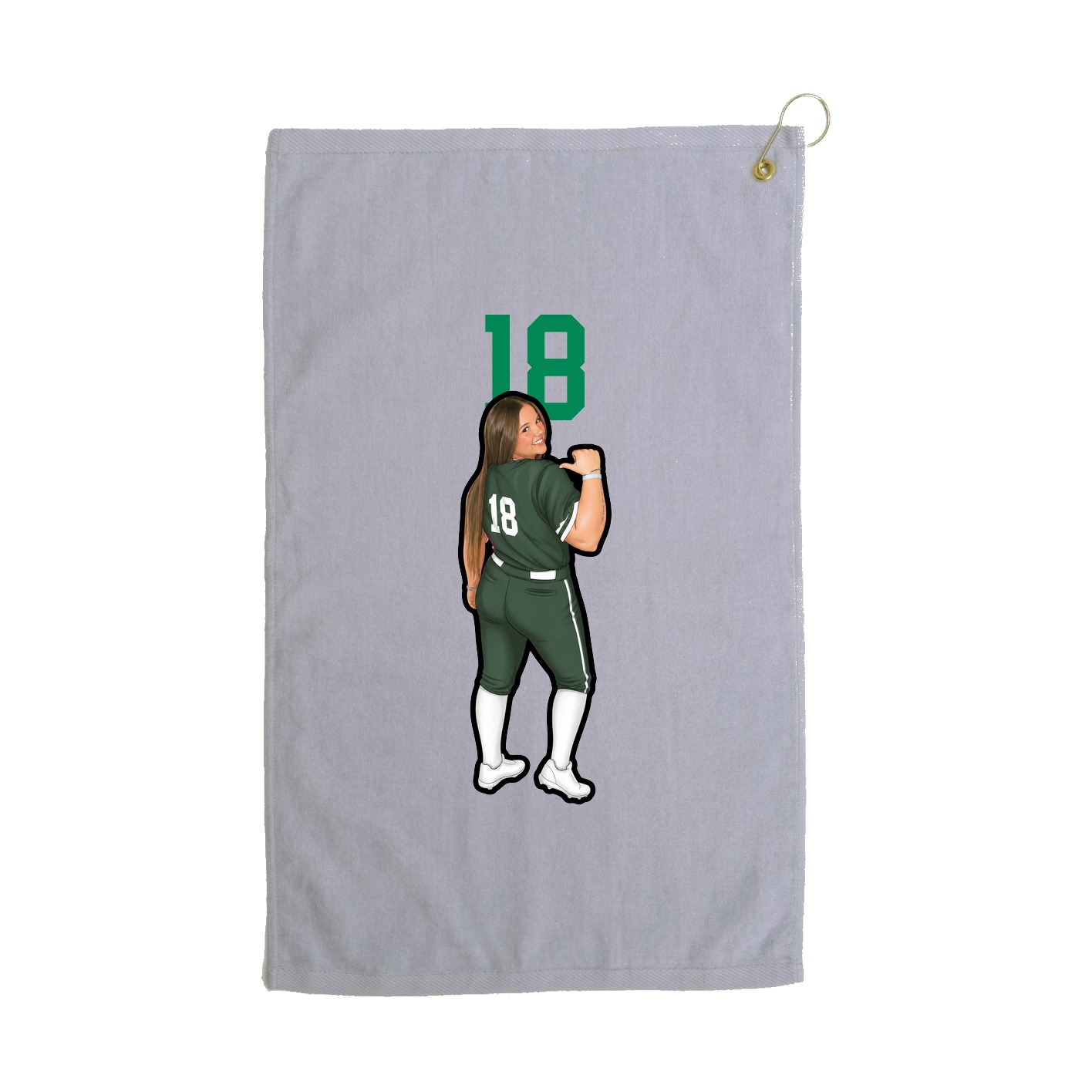 Golf Towel — Number Top in Grey