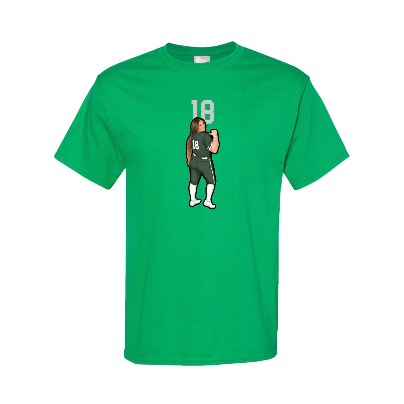 Youth Tee — Number Top in Green