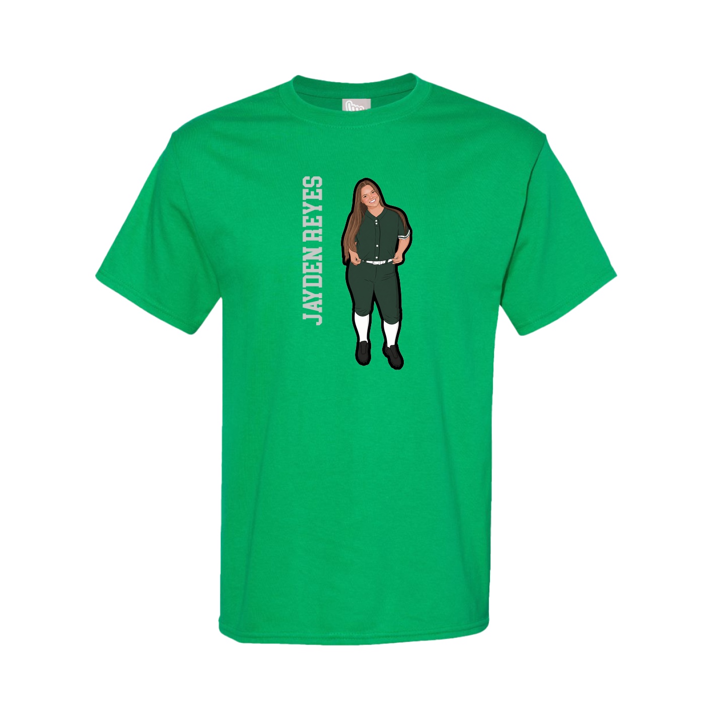 Tee — Name Vertical in Green