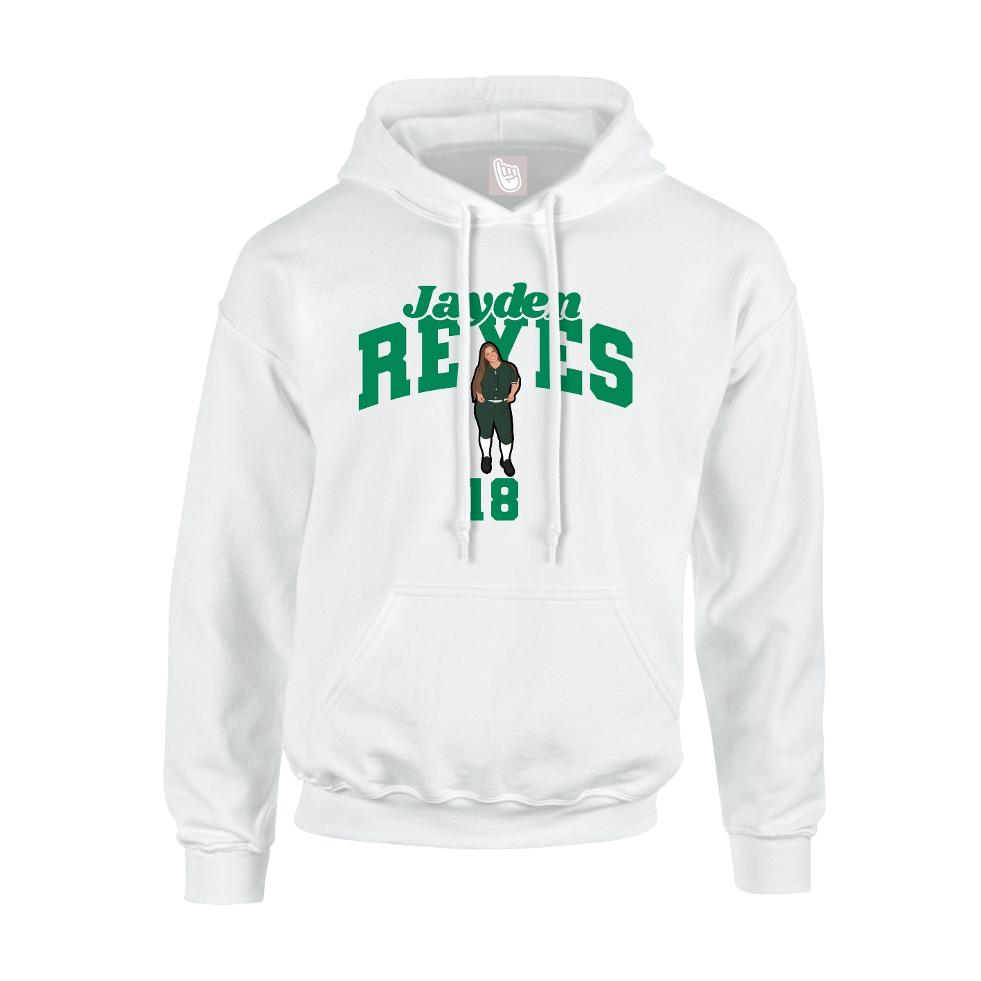 Youth Hoodie — Signature Arch in White