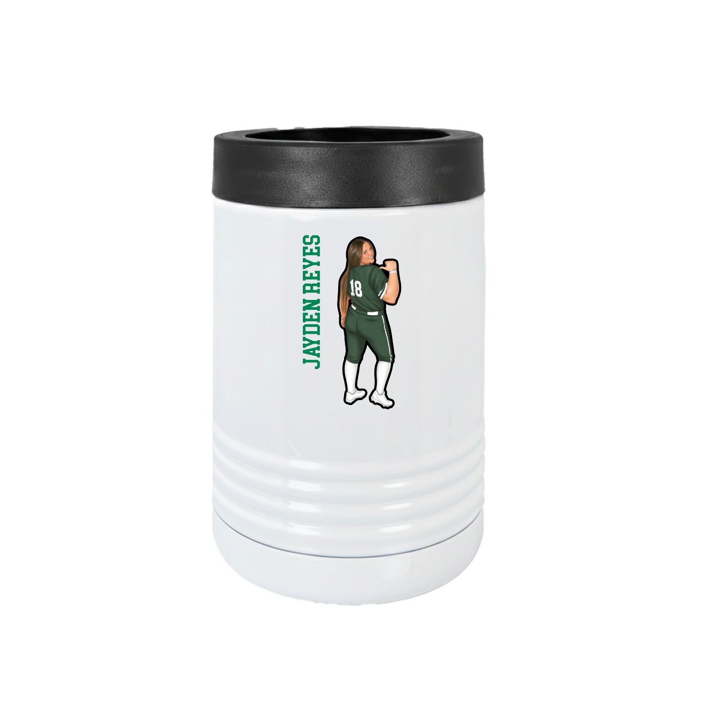 Beverage Holder — Name Vertical in White