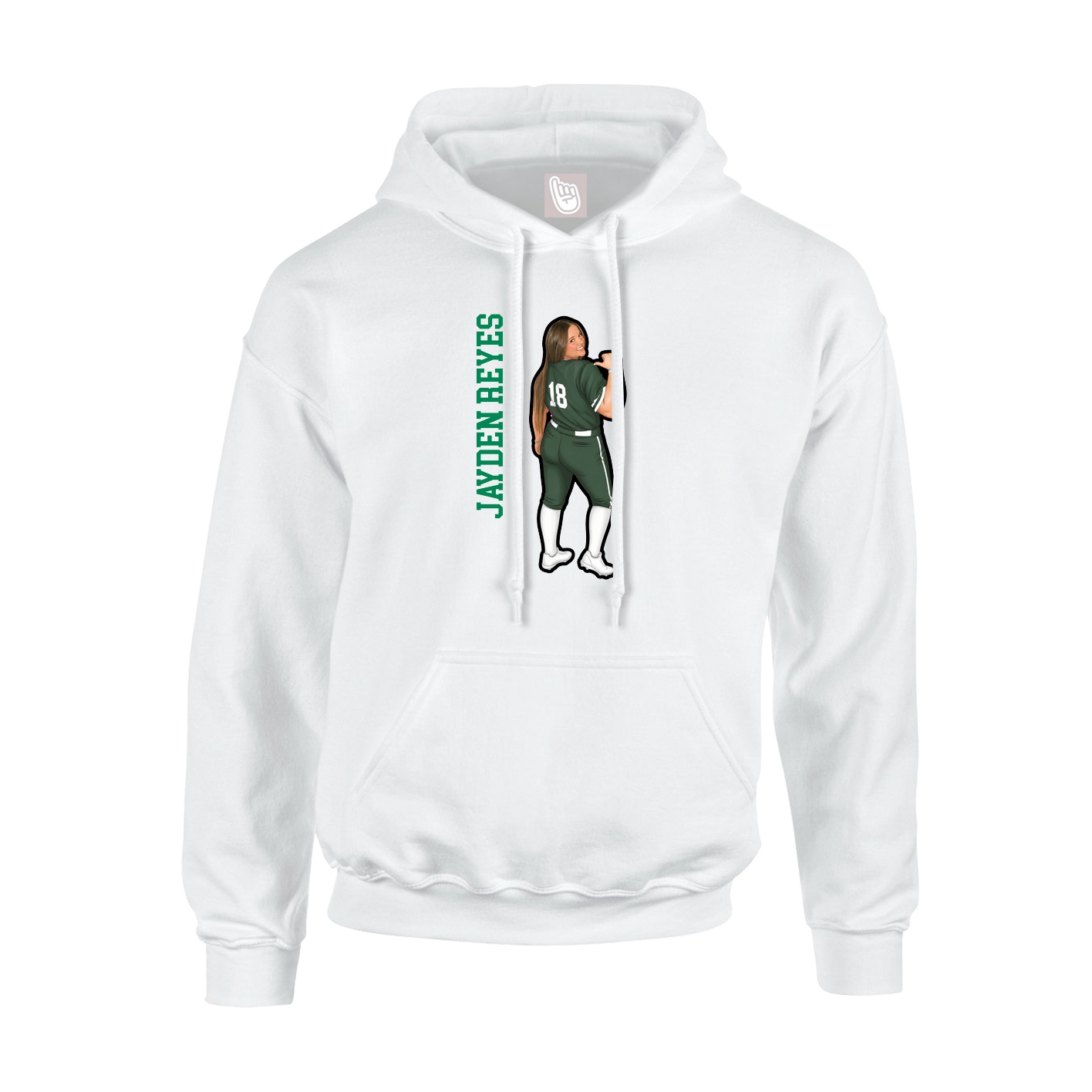 Hoodie — Name Vertical in White