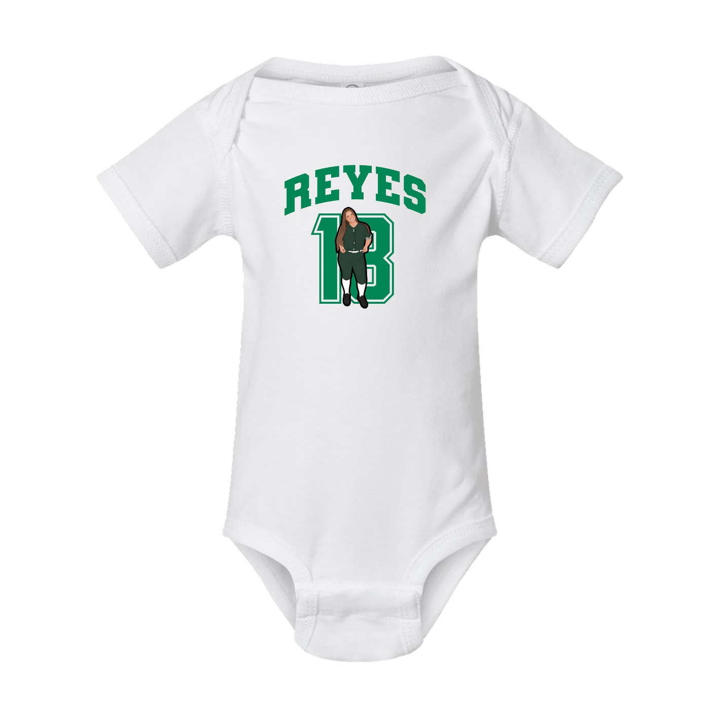 Baby Onesie — Number in White