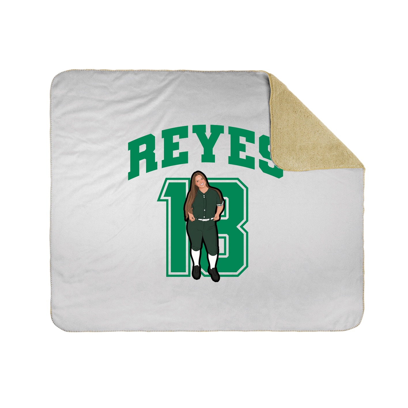 Throw Blanket — Number in White