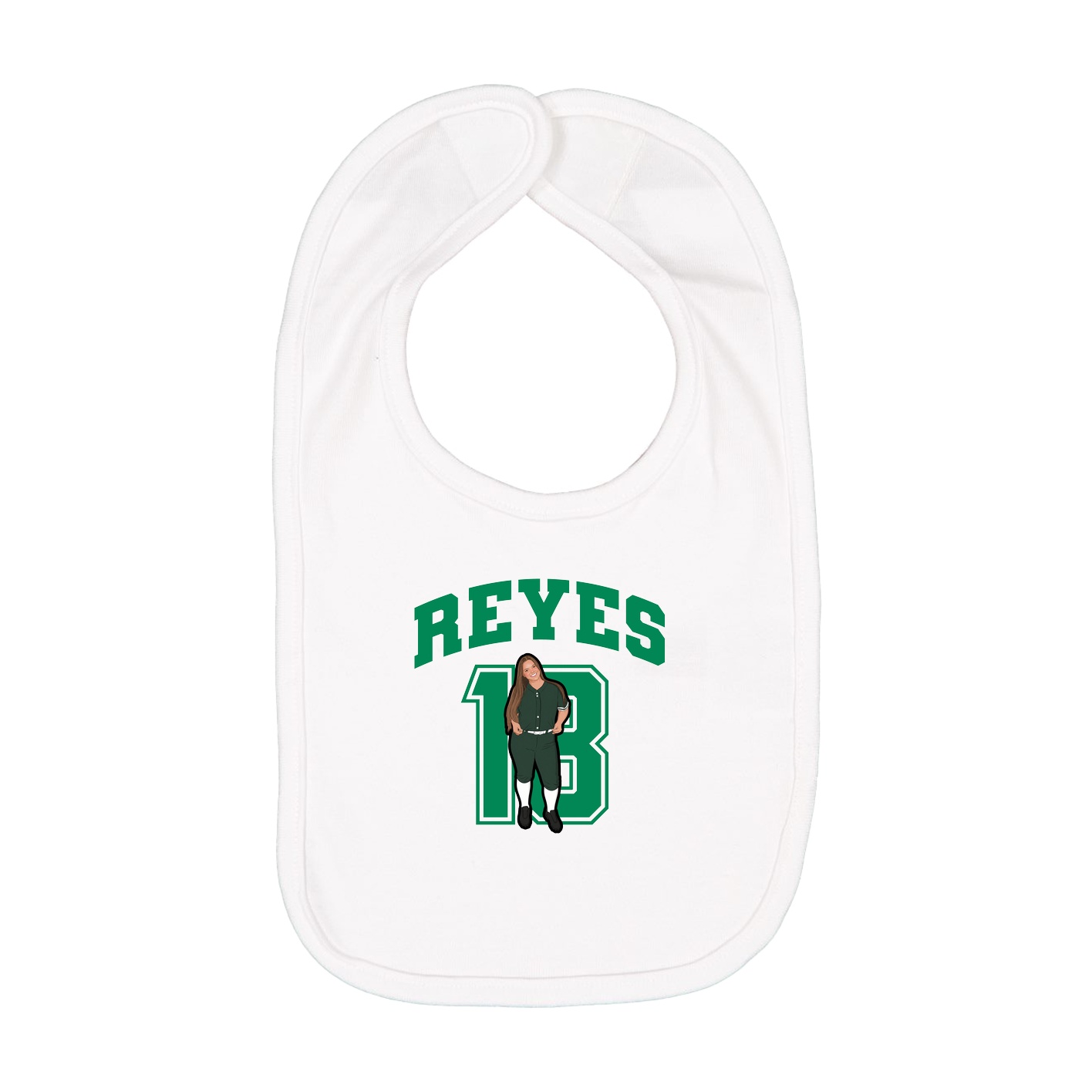 Infant Bib — Number in White