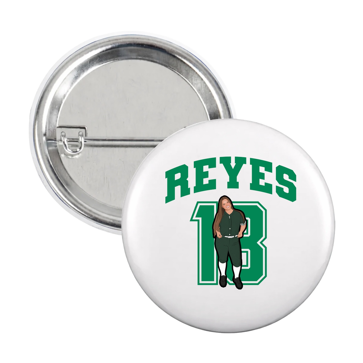Game Day Button — Number in White