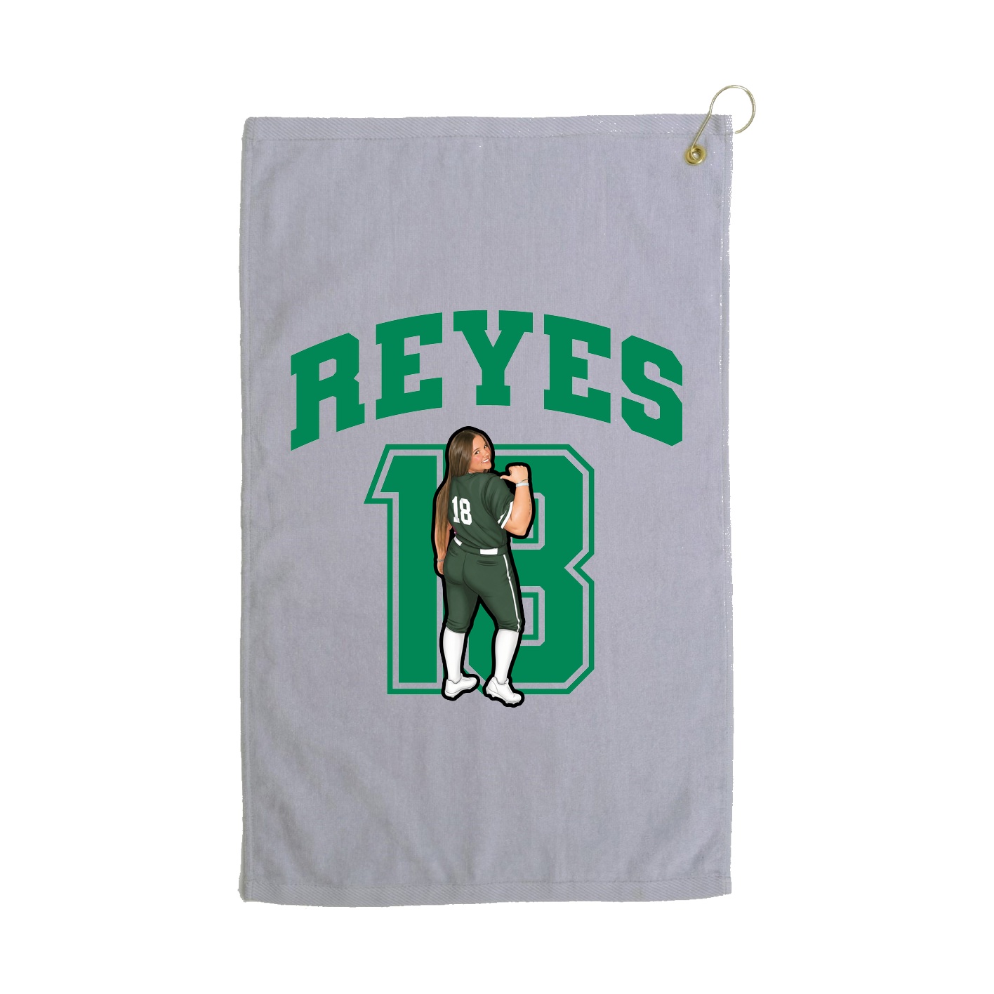 Golf Towel — Number in Grey