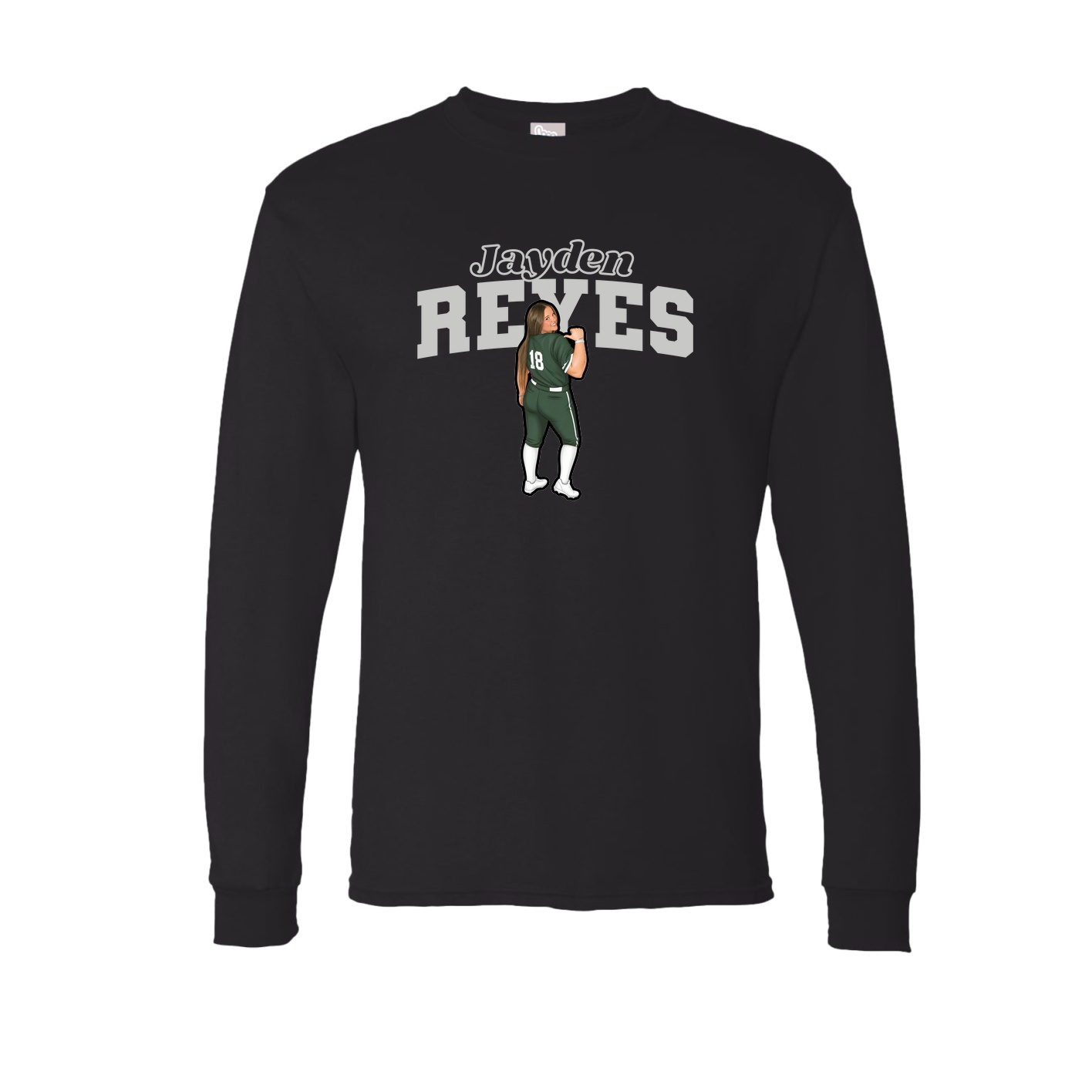Long Sleeve Tee — Name Arch in Black