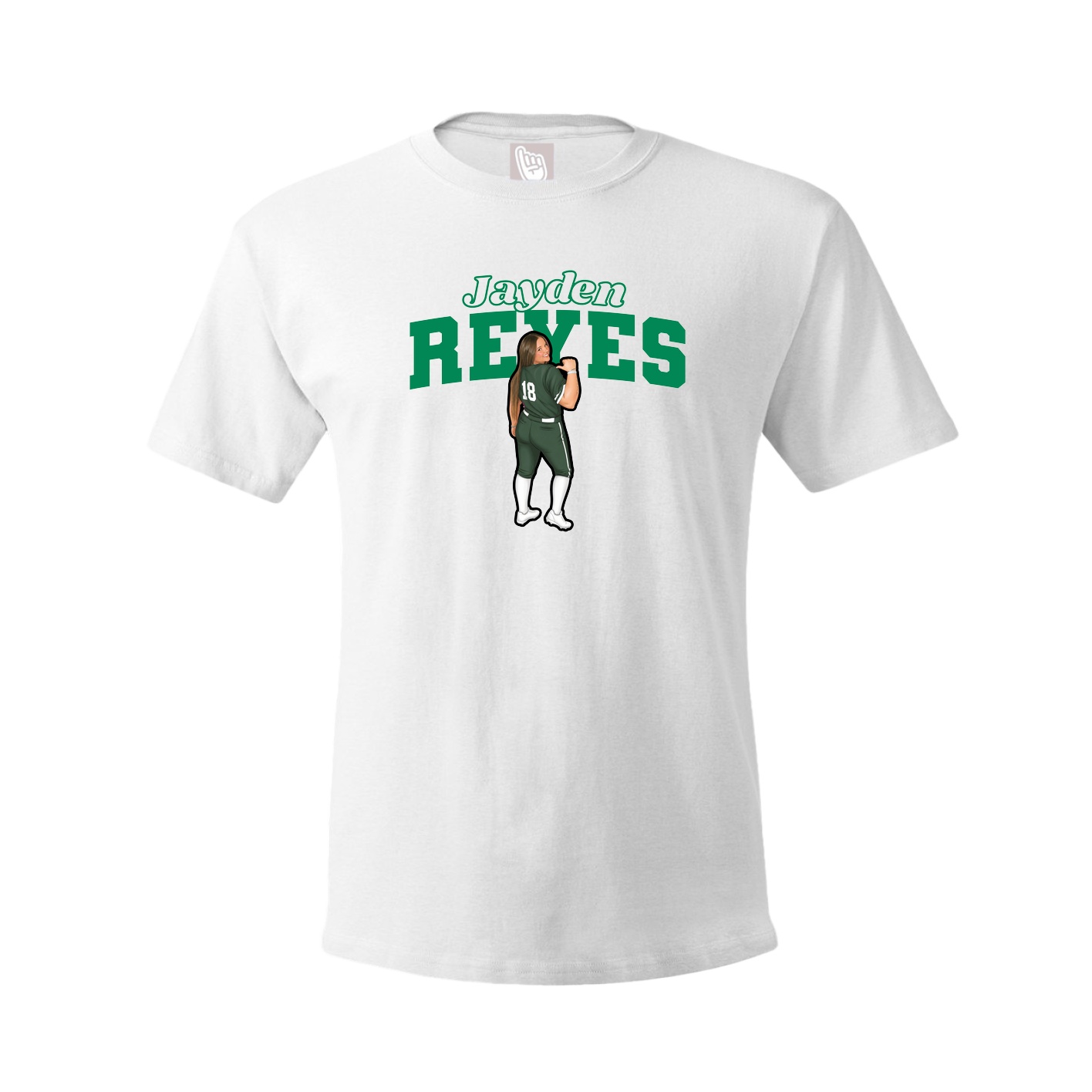 Youth Tee — Name Arch in White