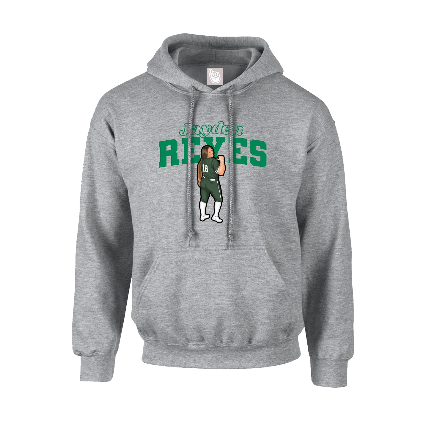 Youth Hoodie — Name Arch in Grey