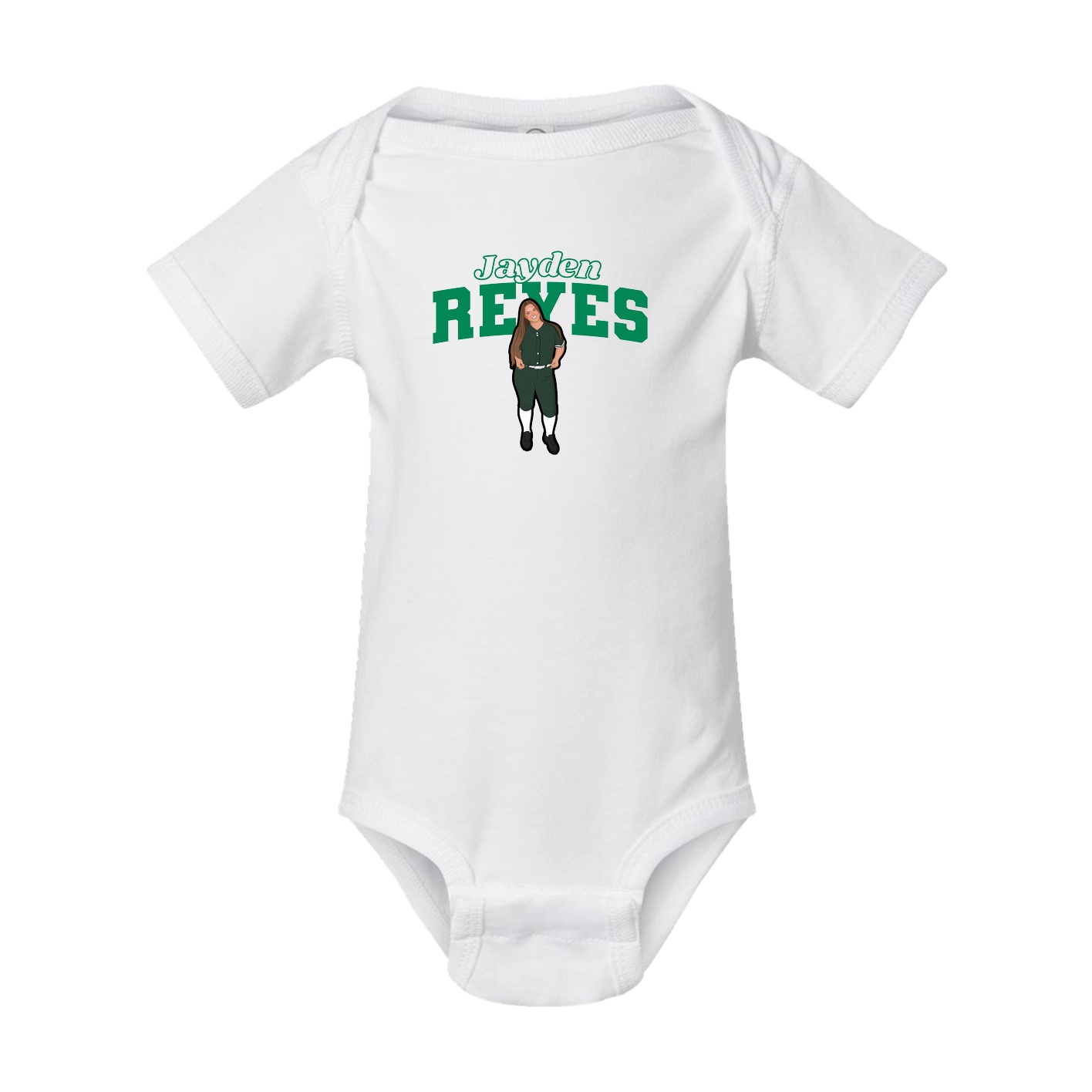 Baby Onesie — Name Arch in White
