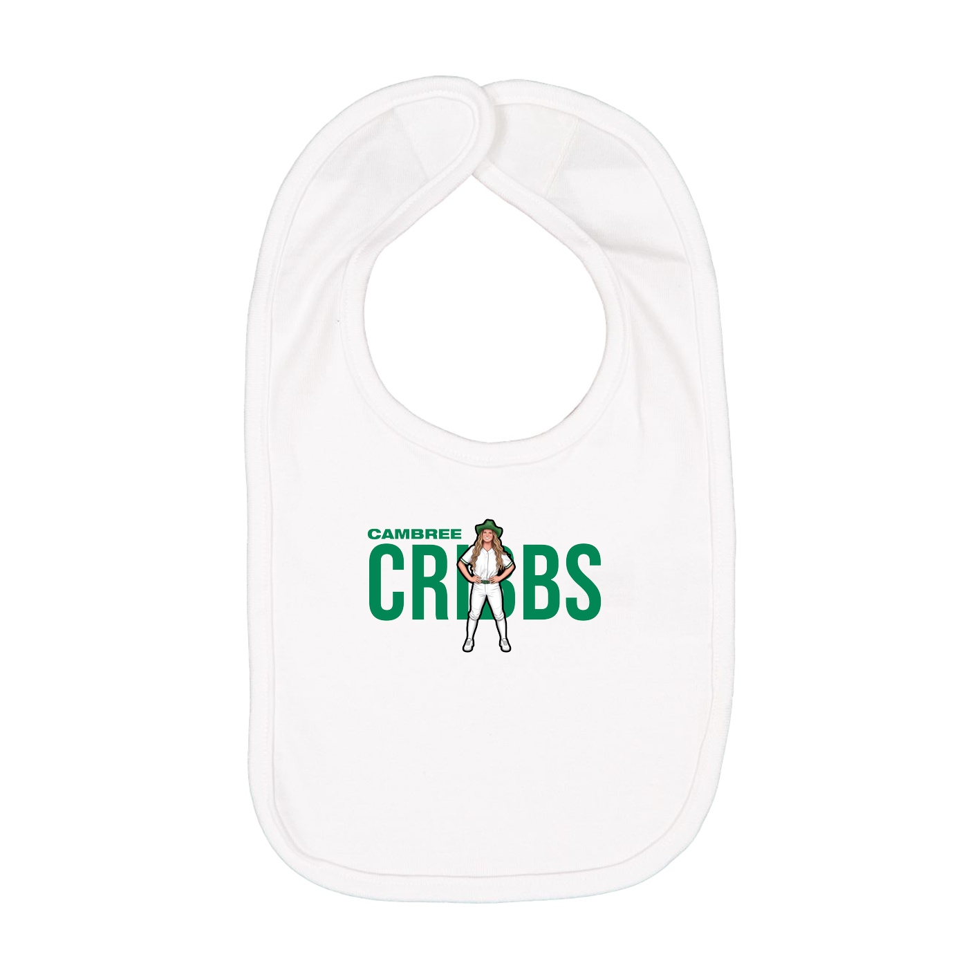 Infant Bib — Player Name in White