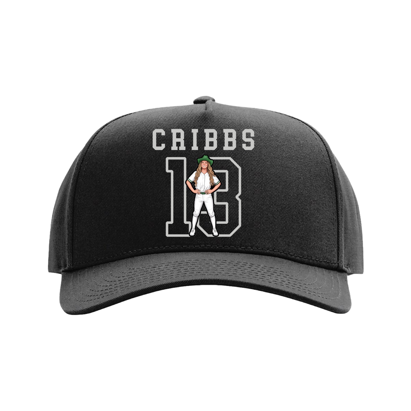 Full Fabric Five-Panel Champ Cap — Shirsey in Black