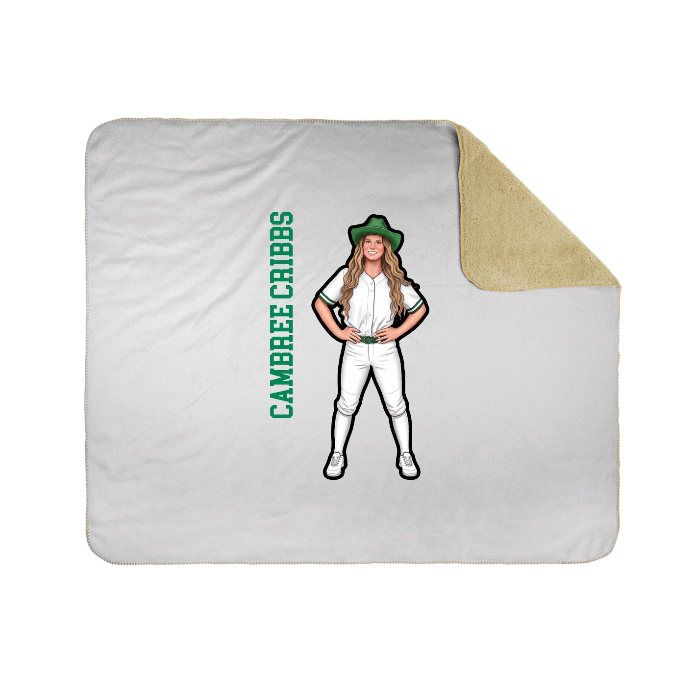 Throw Blanket — Name Vertical in White