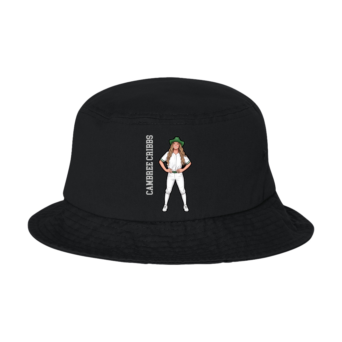 Bucket Cap — Name Vertical in Black