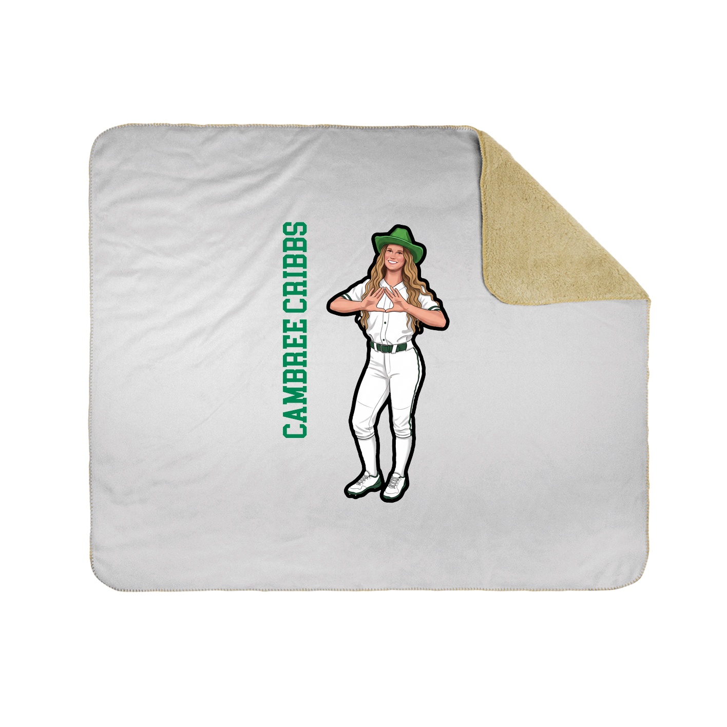 Throw Blanket — Name Vertical in White